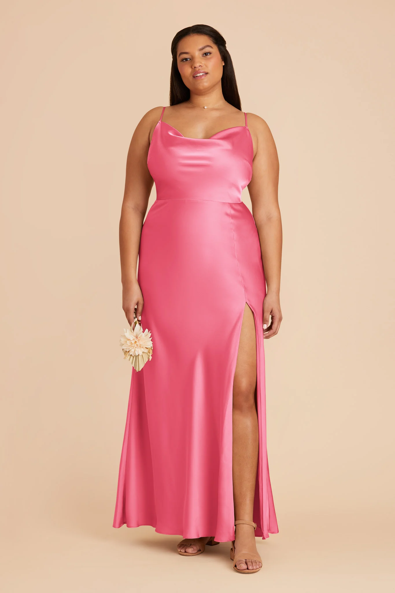 Lisa Matte Satin Dress - Bon Bon Pink - Image 6