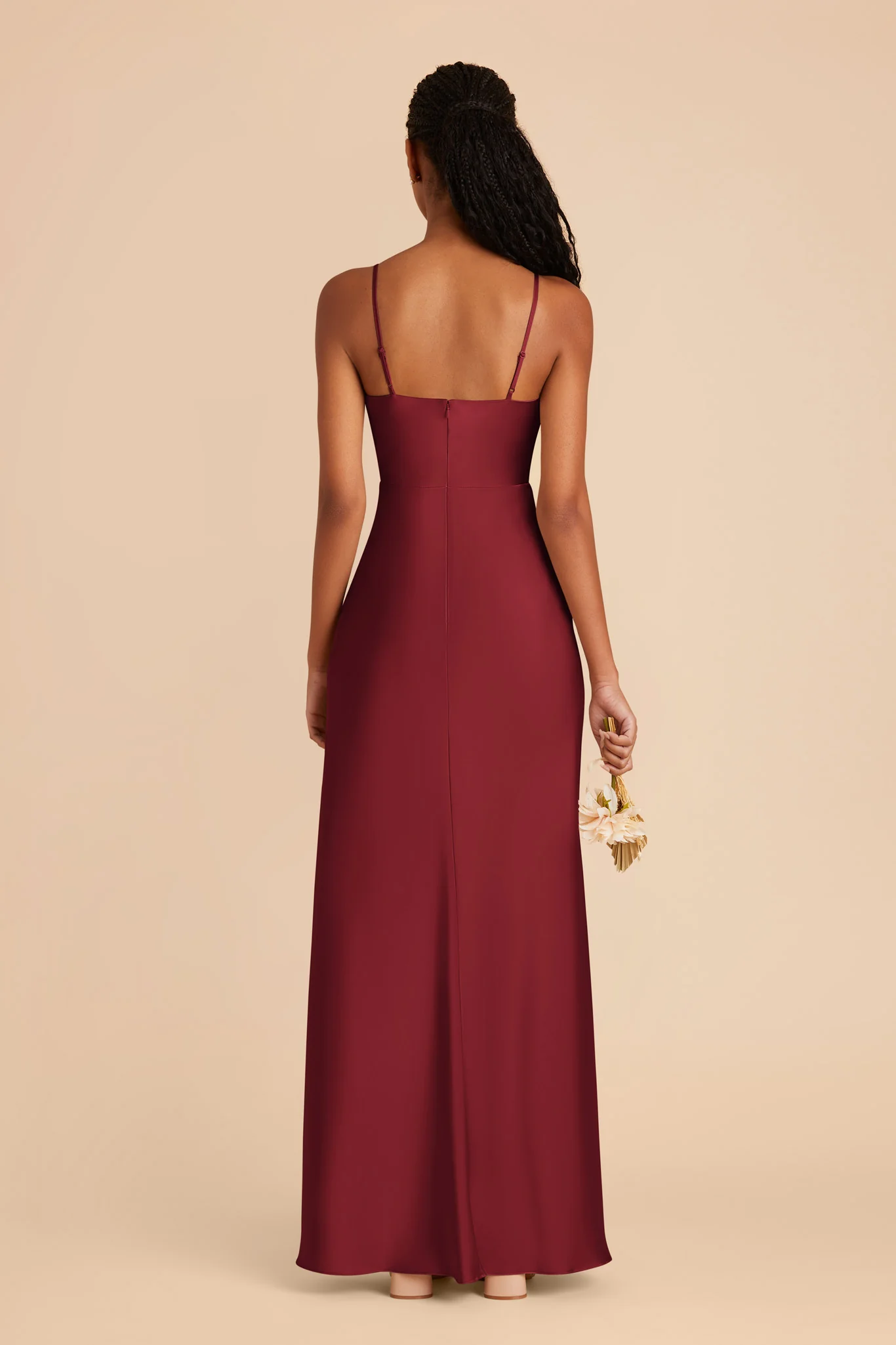 Lisa Matte Satin Dress - Burgundy - Image 5