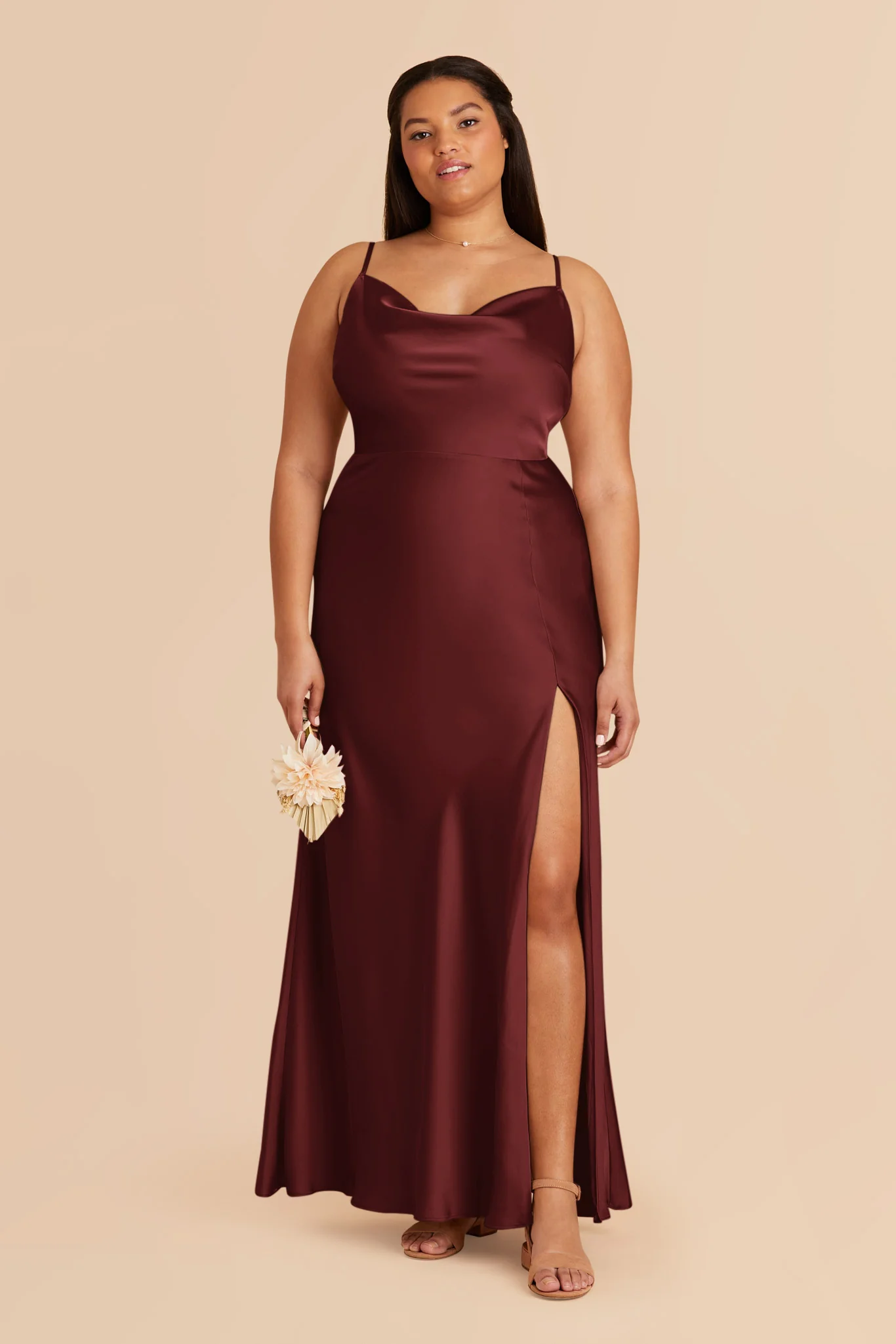 Lisa Matte Satin Dress - Cabernet - Image 2