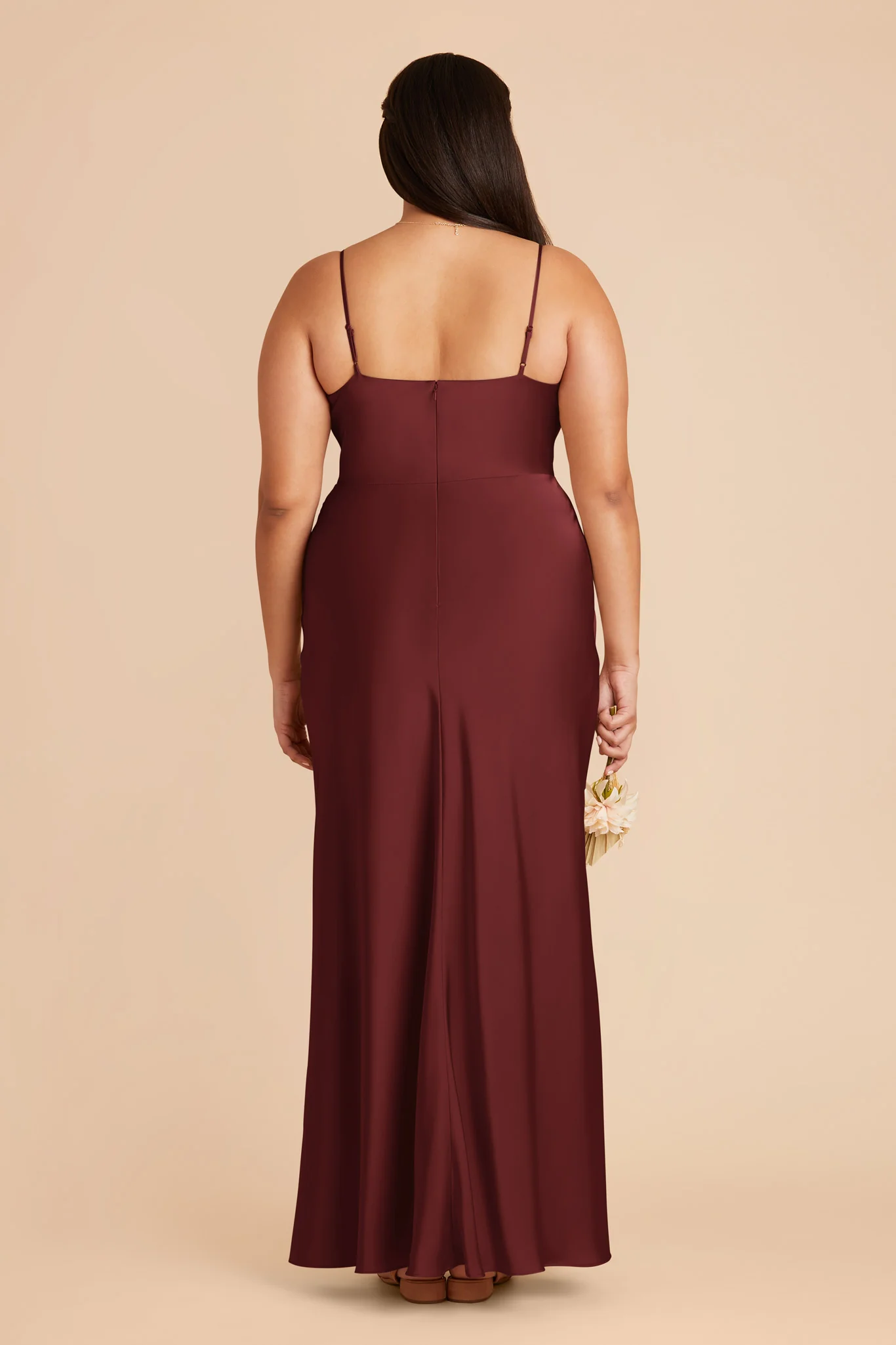 Lisa Matte Satin Dress - Cabernet - Image 8