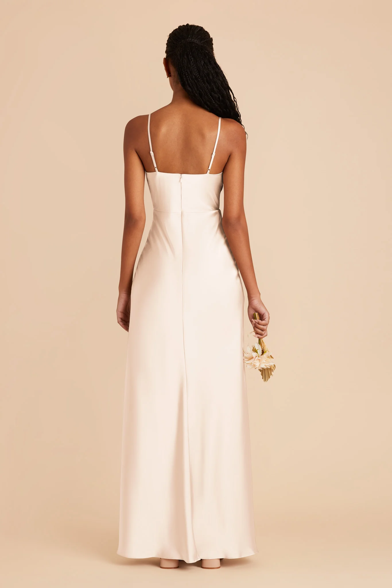 Lisa Matte Satin Dress - Champagne - Image 5