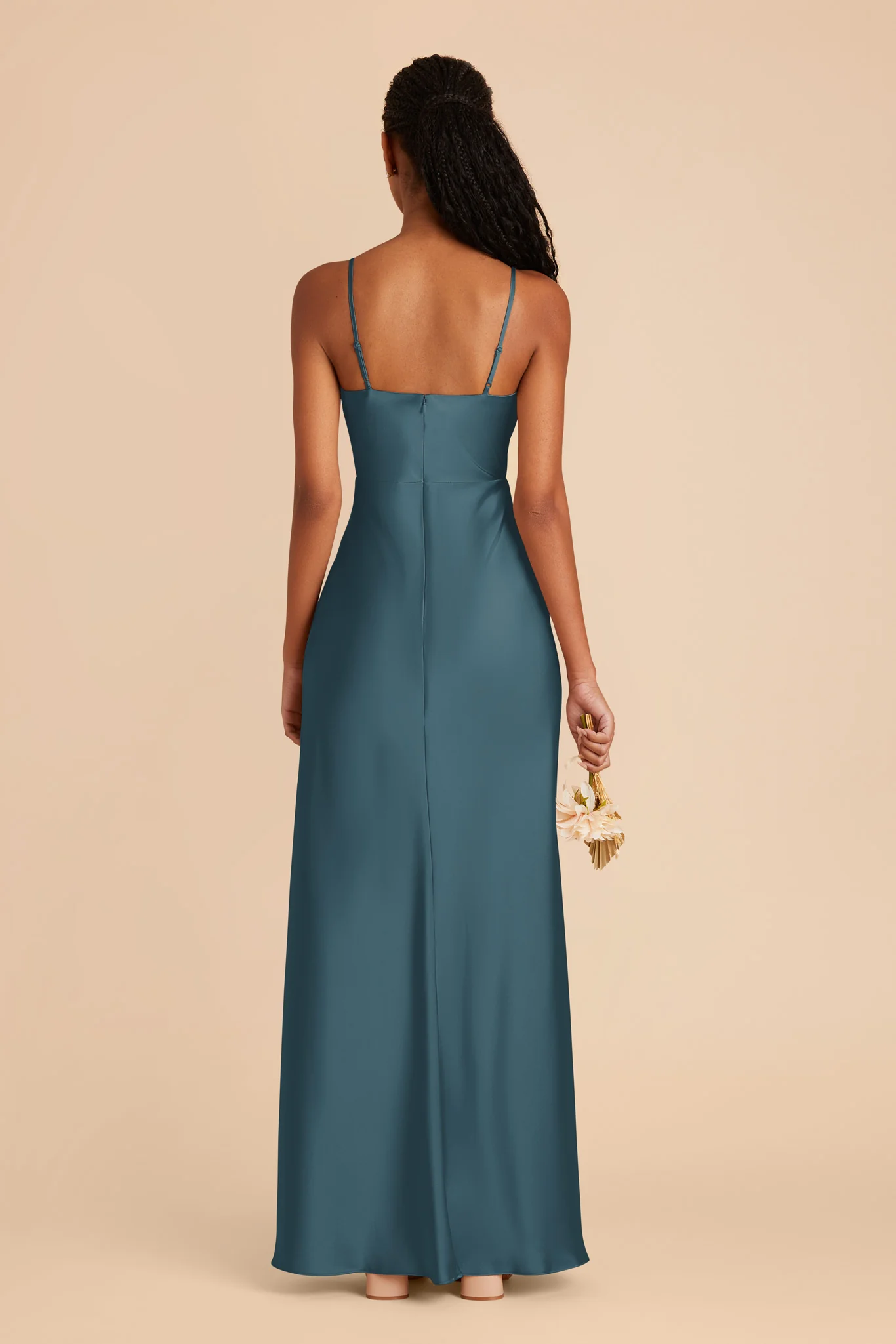 Lisa Matte Satin Dress - Dark Teal - Image 5