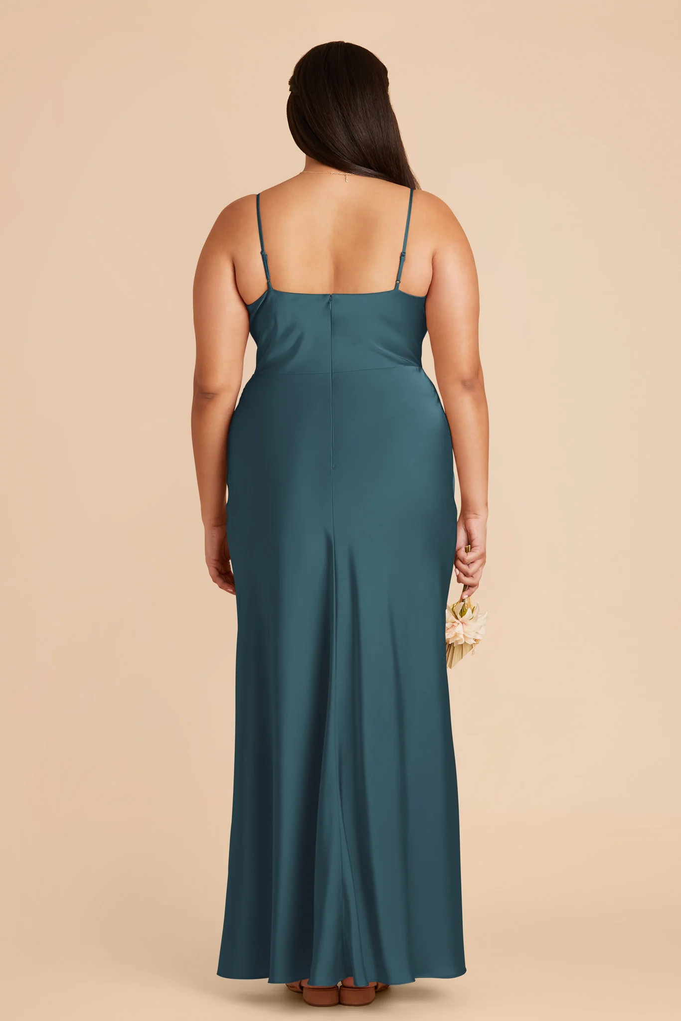 Lisa Matte Satin Dress - Dark Teal - Image 8