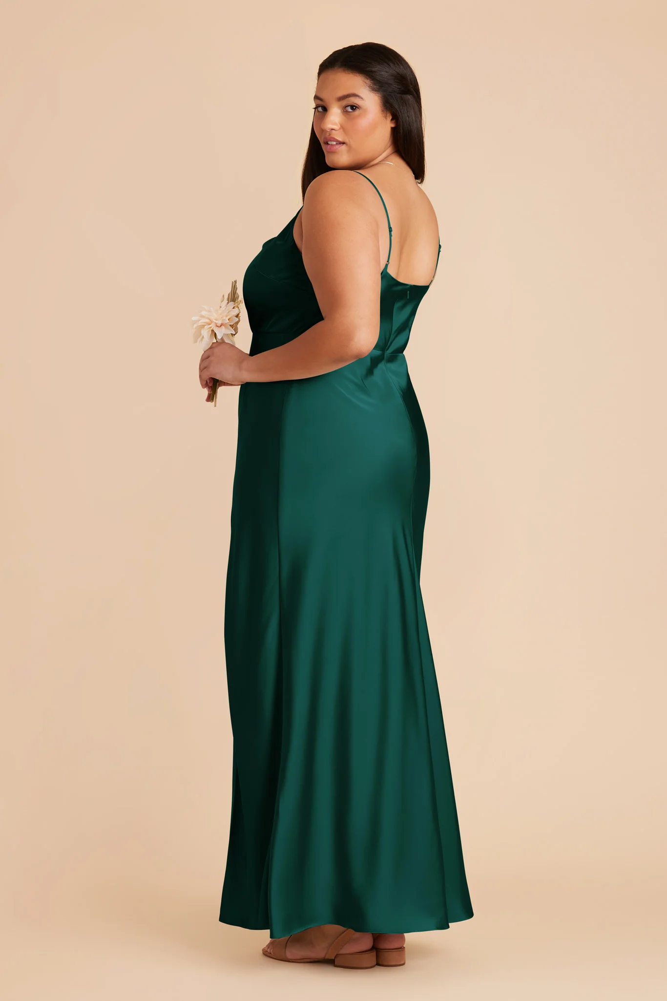 Lisa Matte Satin Dress - Emerald - Image 8