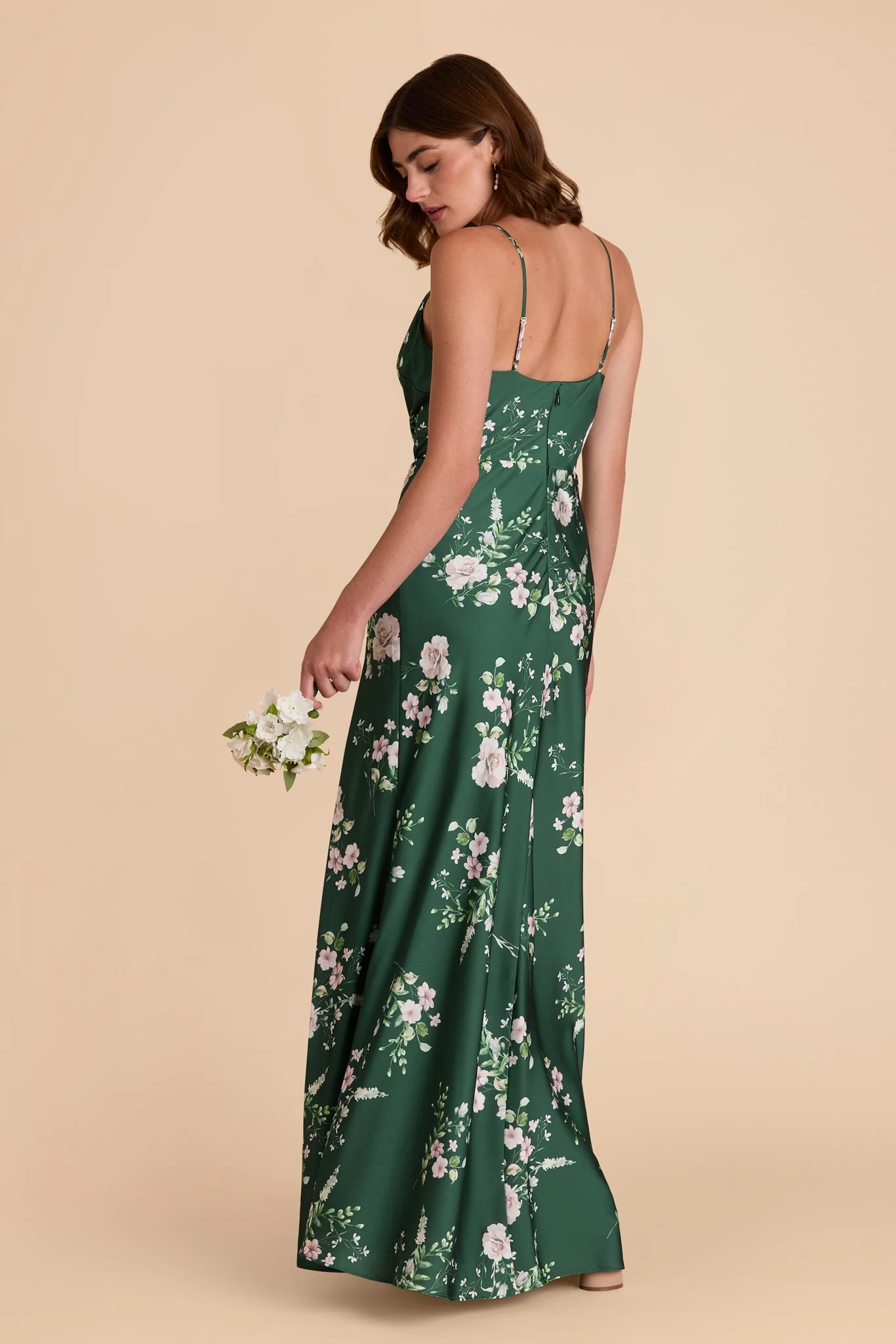 Lisa Matte Satin Dress - Emerald Garden Party - Image 5