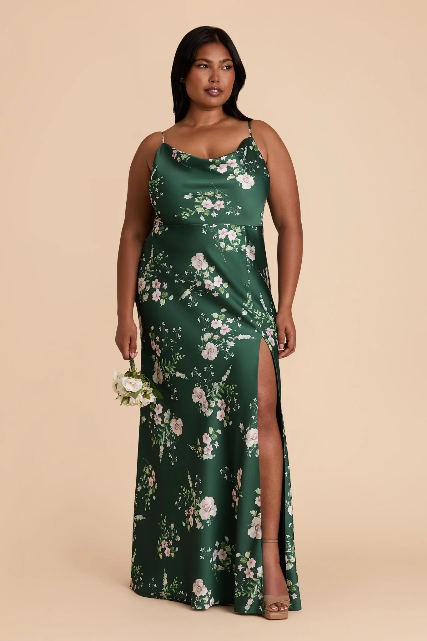 Lisa Matte Satin Dress - Emerald Garden Party - Image 7