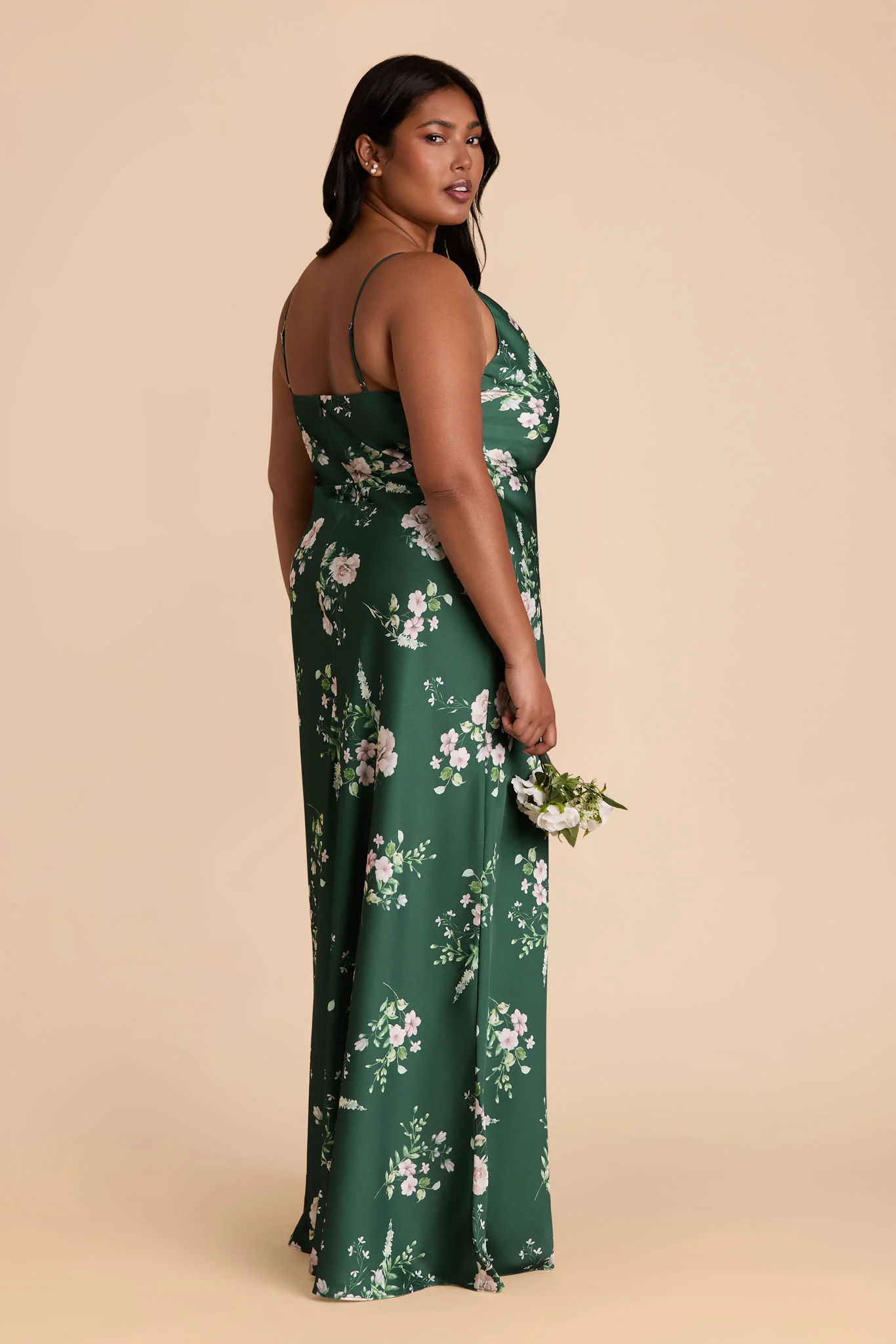 Lisa Matte Satin Dress - Emerald Garden Party - Image 8