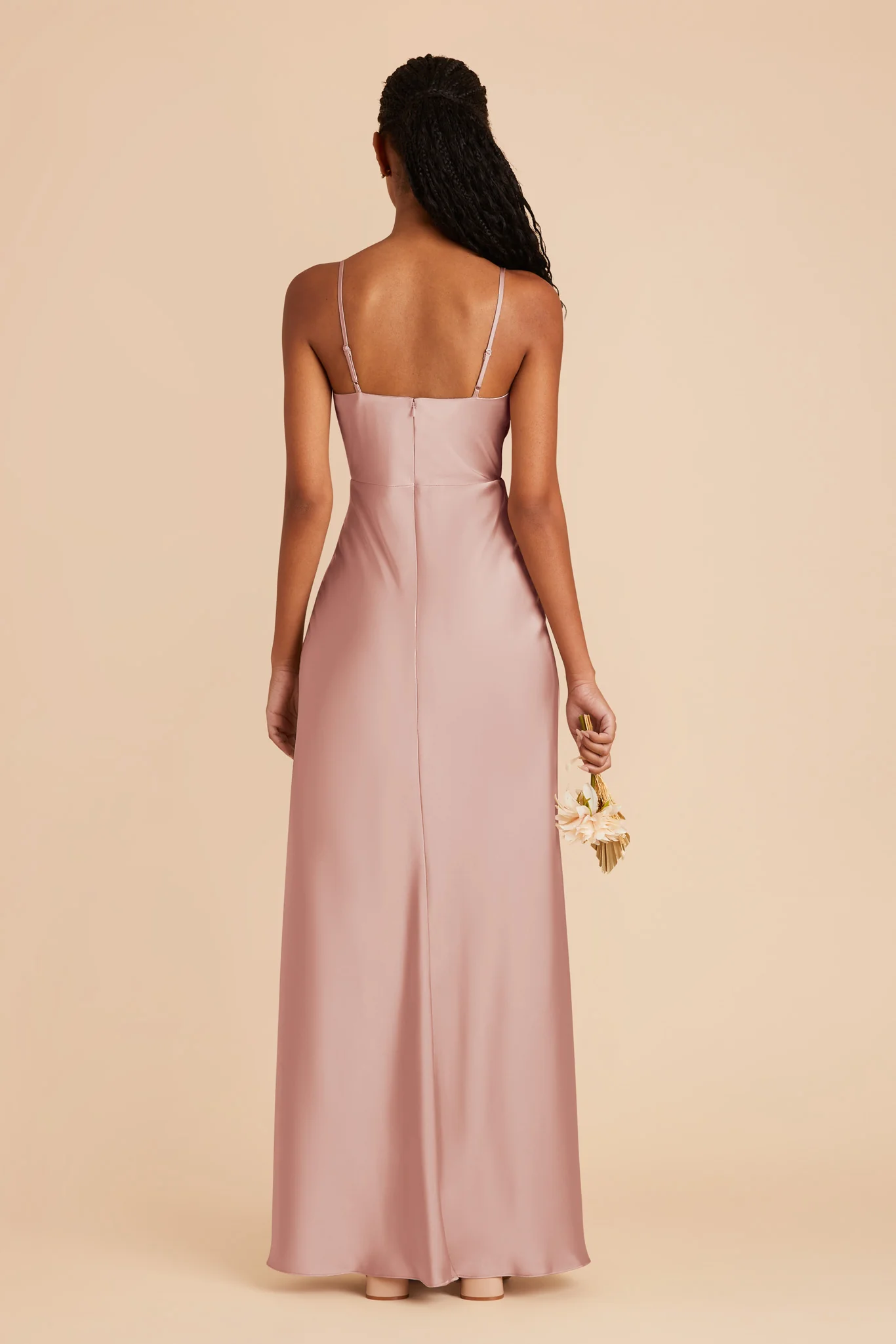 Lisa Matte Satin Dress - English Rose - Image 5