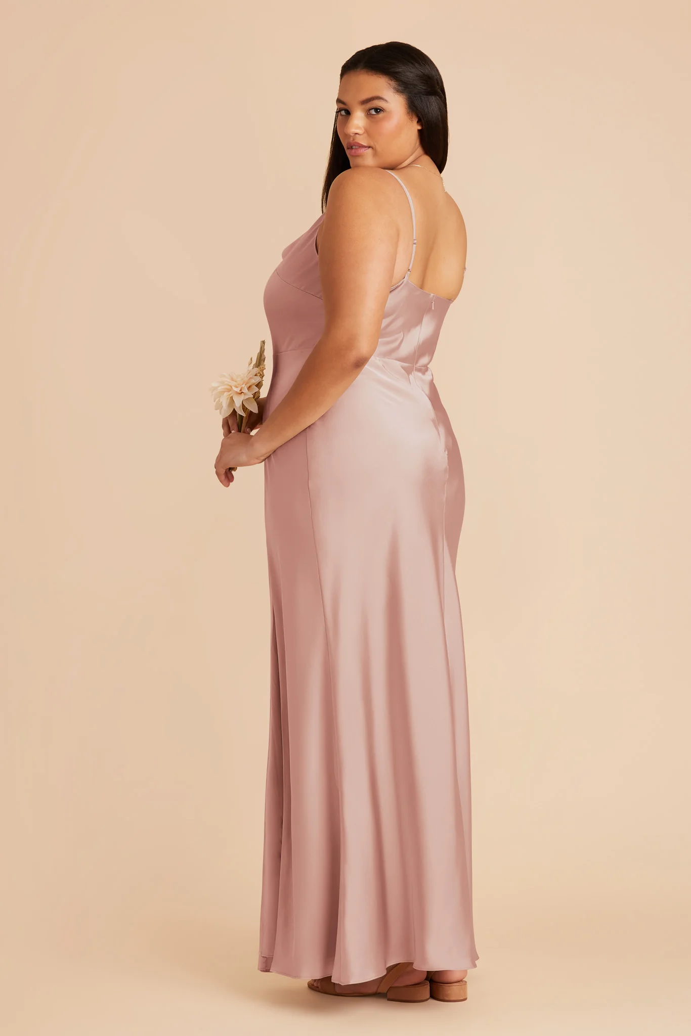 Lisa Matte Satin Dress - English Rose - Image 7