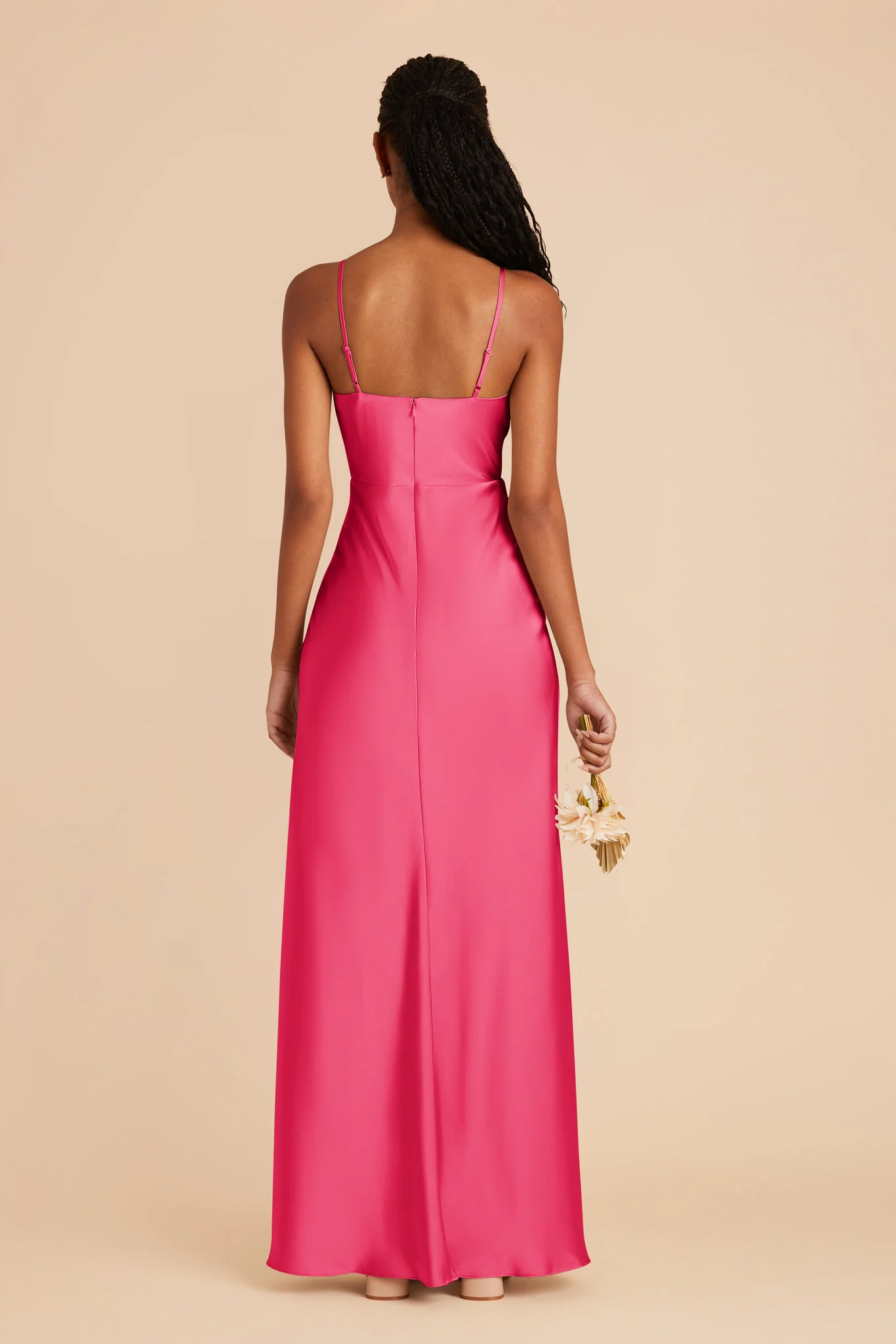 Lisa Matte Satin Dress - Fuchsia - Image 5