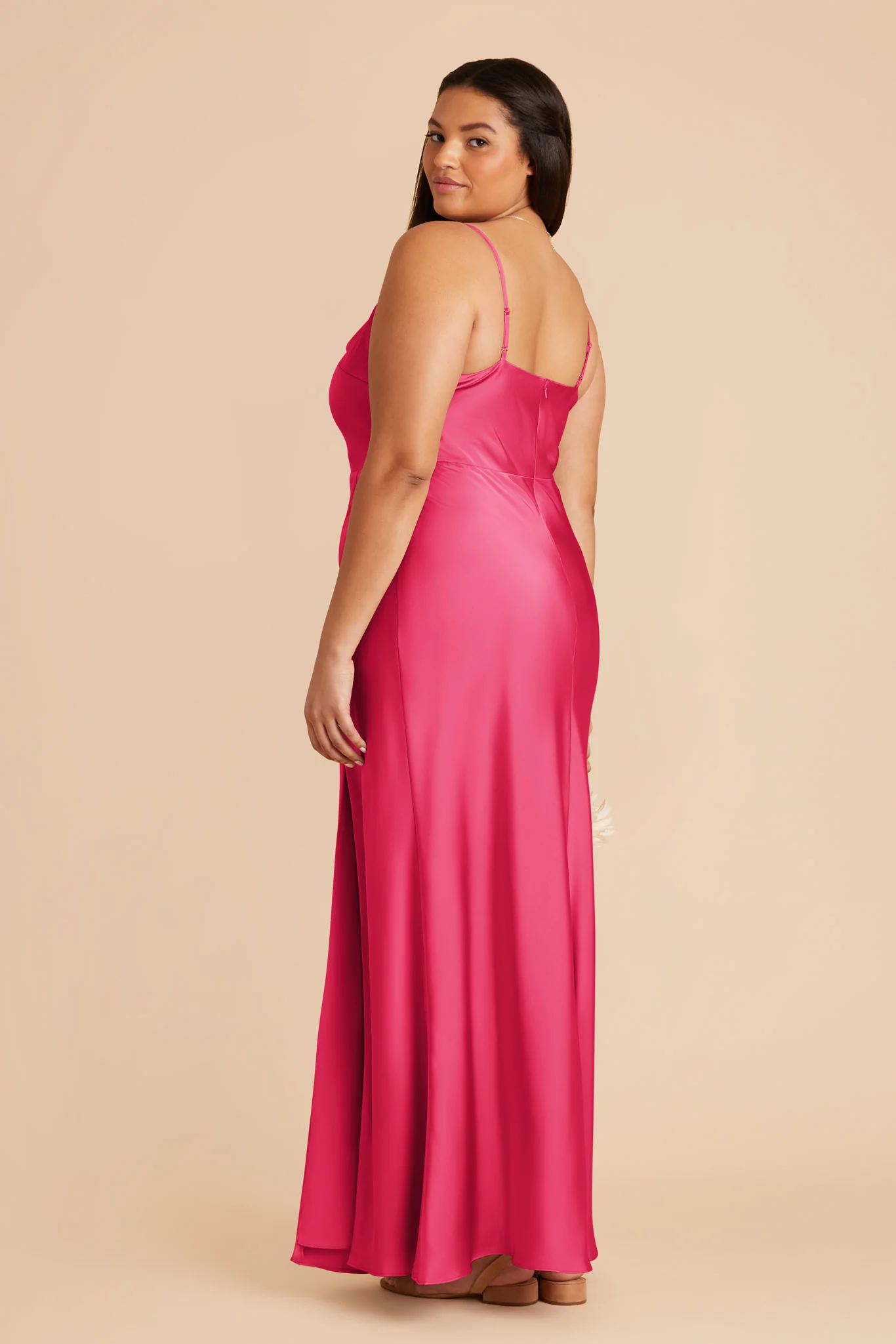 Lisa Matte Satin Dress - Fuchsia - Image 7
