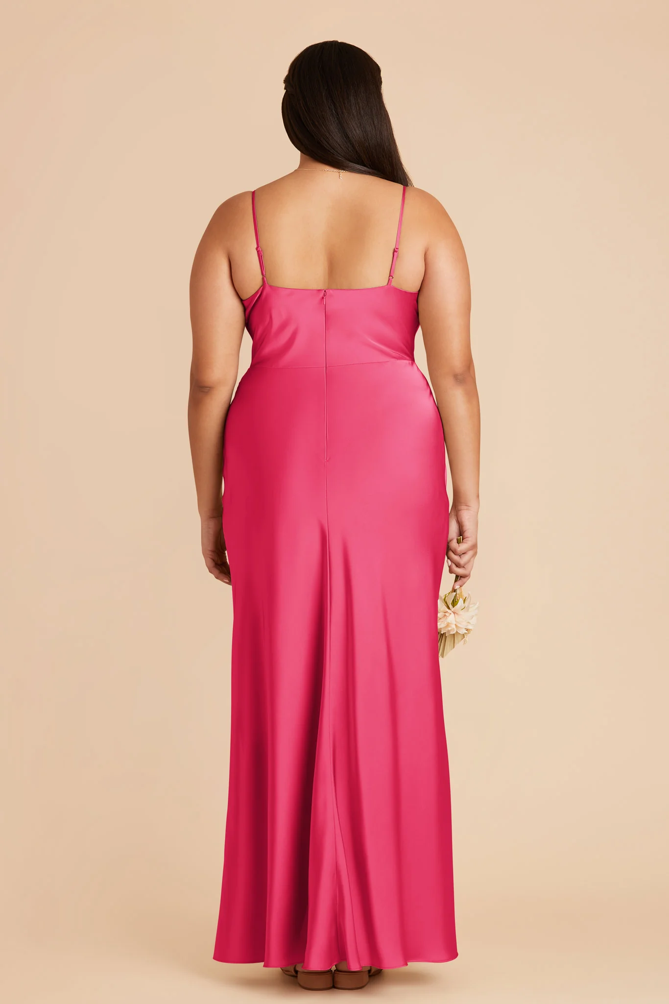 Lisa Matte Satin Dress - Fuchsia - Image 8