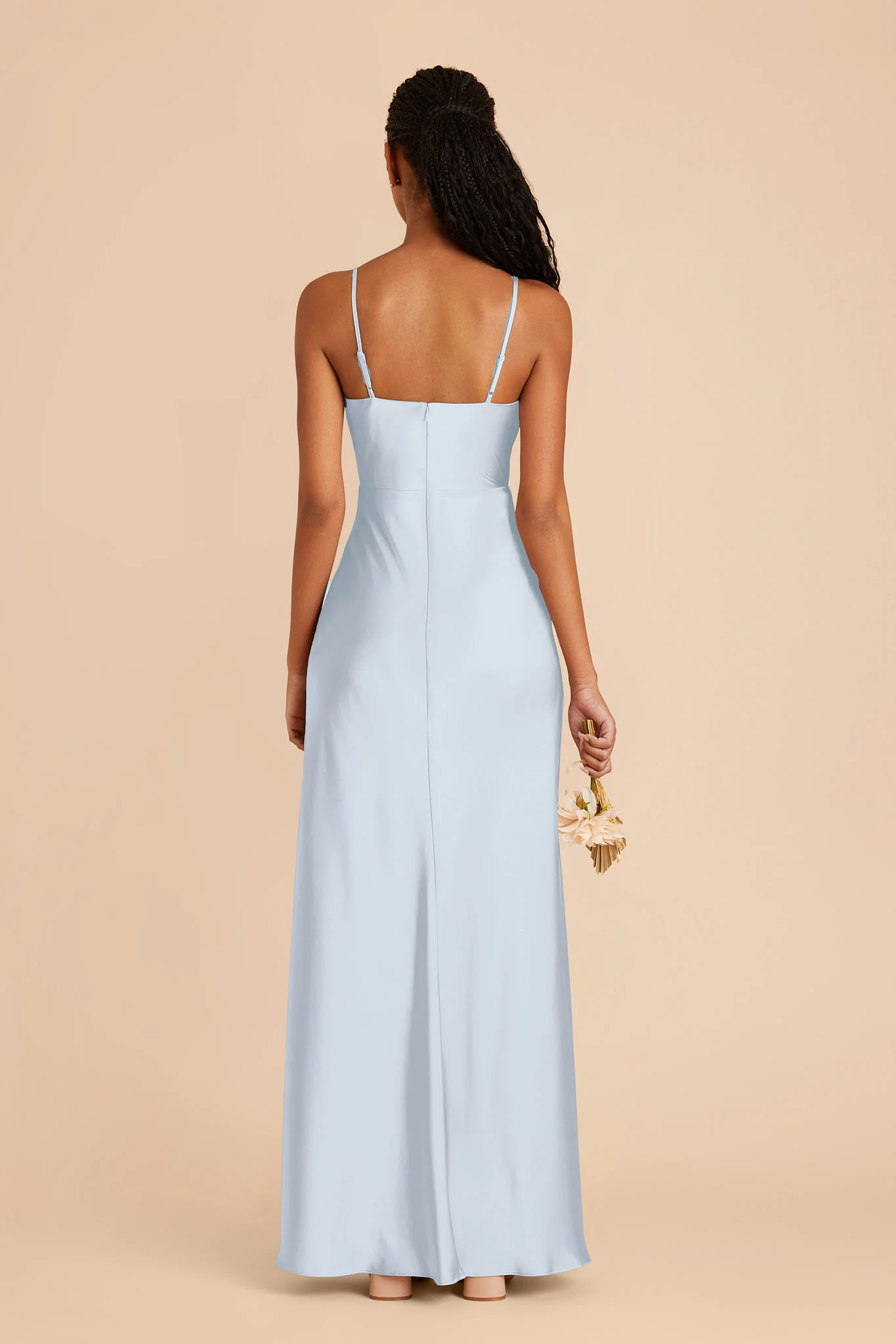 Lisa Matte Satin Dress - Mist Blue - Image 5