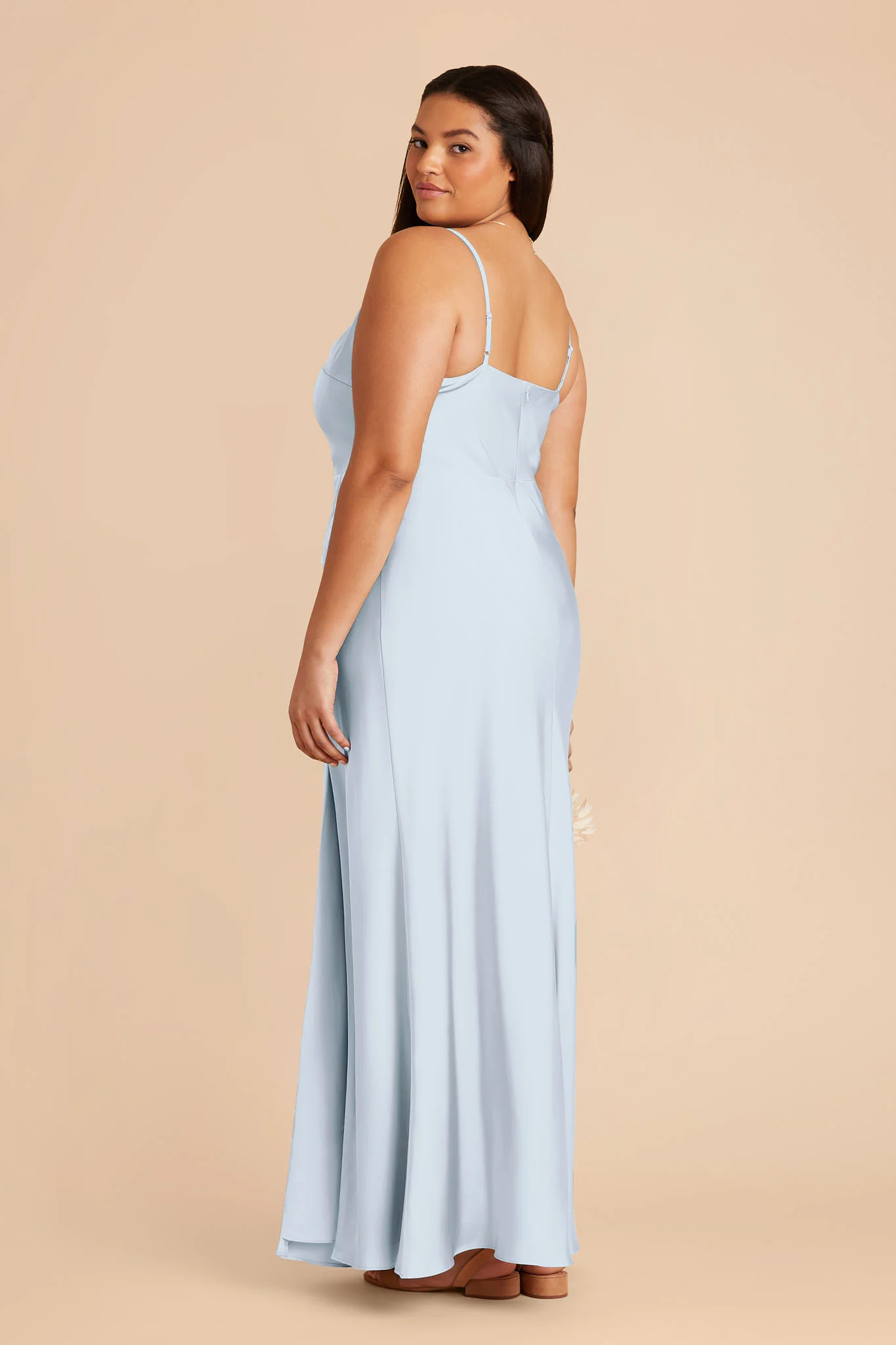 Lisa Matte Satin Dress - Mist Blue - Image 7