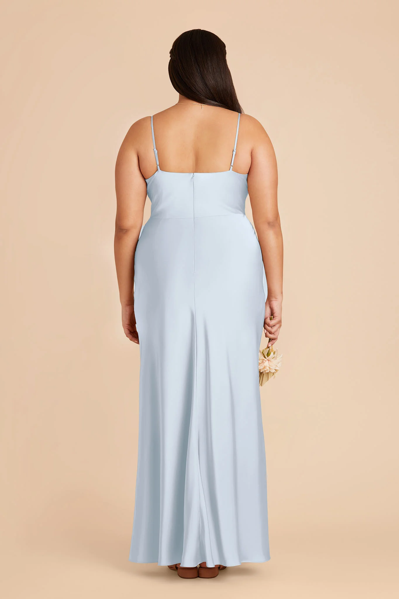 Lisa Matte Satin Dress - Mist Blue - Image 8