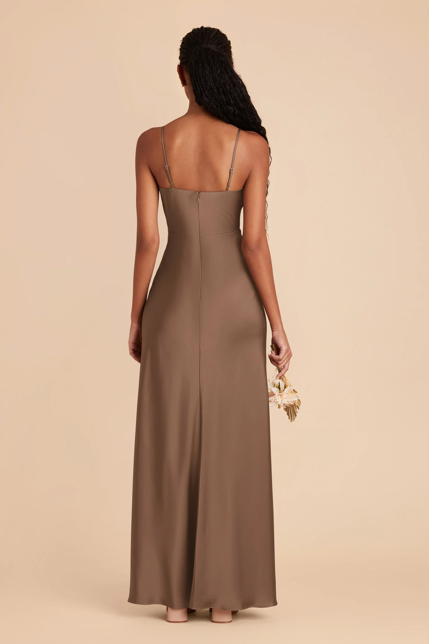 Lisa Matte Satin Dress - Mocha - Image 7