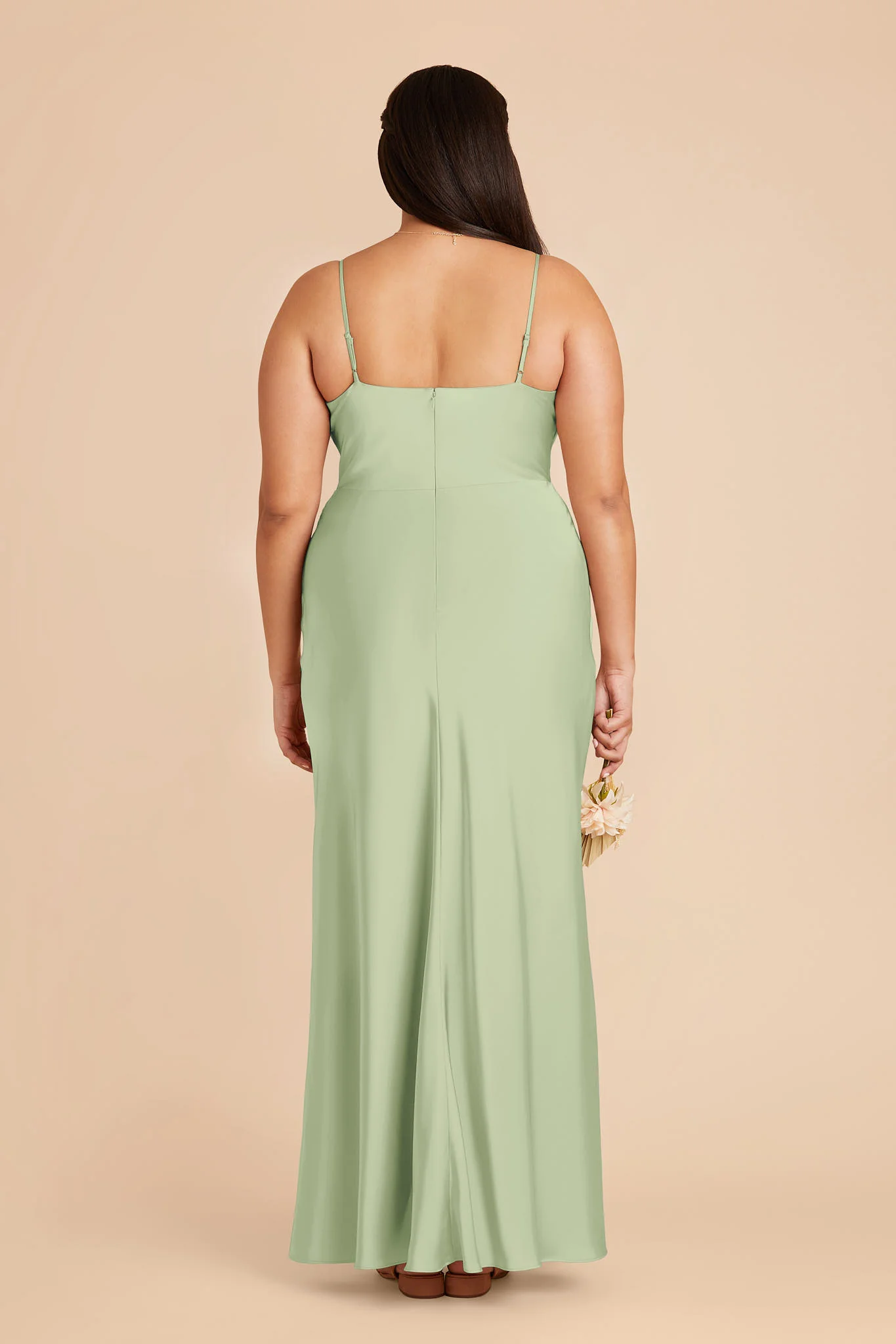 Lisa Matte Satin Dress - Pistachio - Image 8