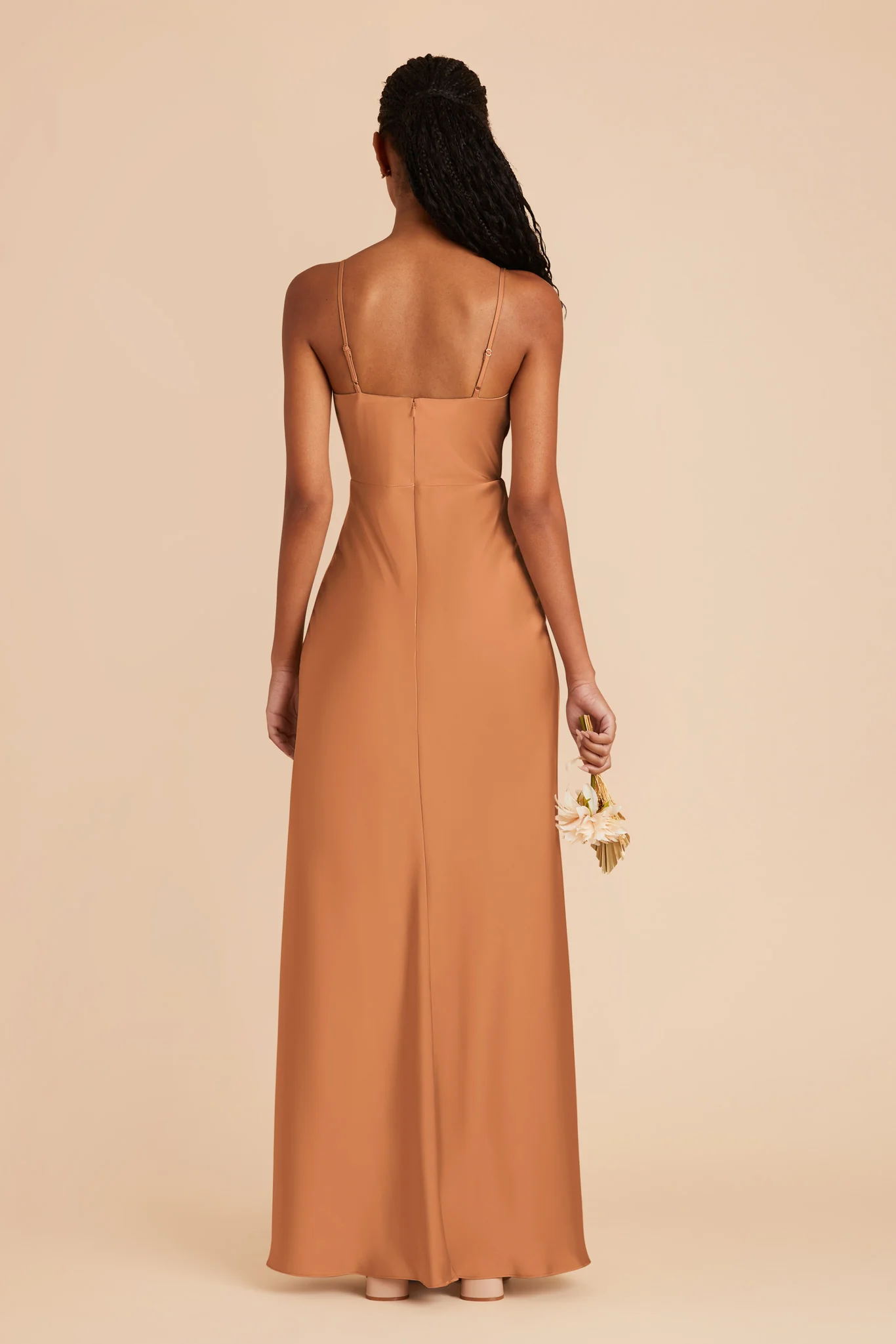 Lisa Matte Satin Dress - Rust - Image 5