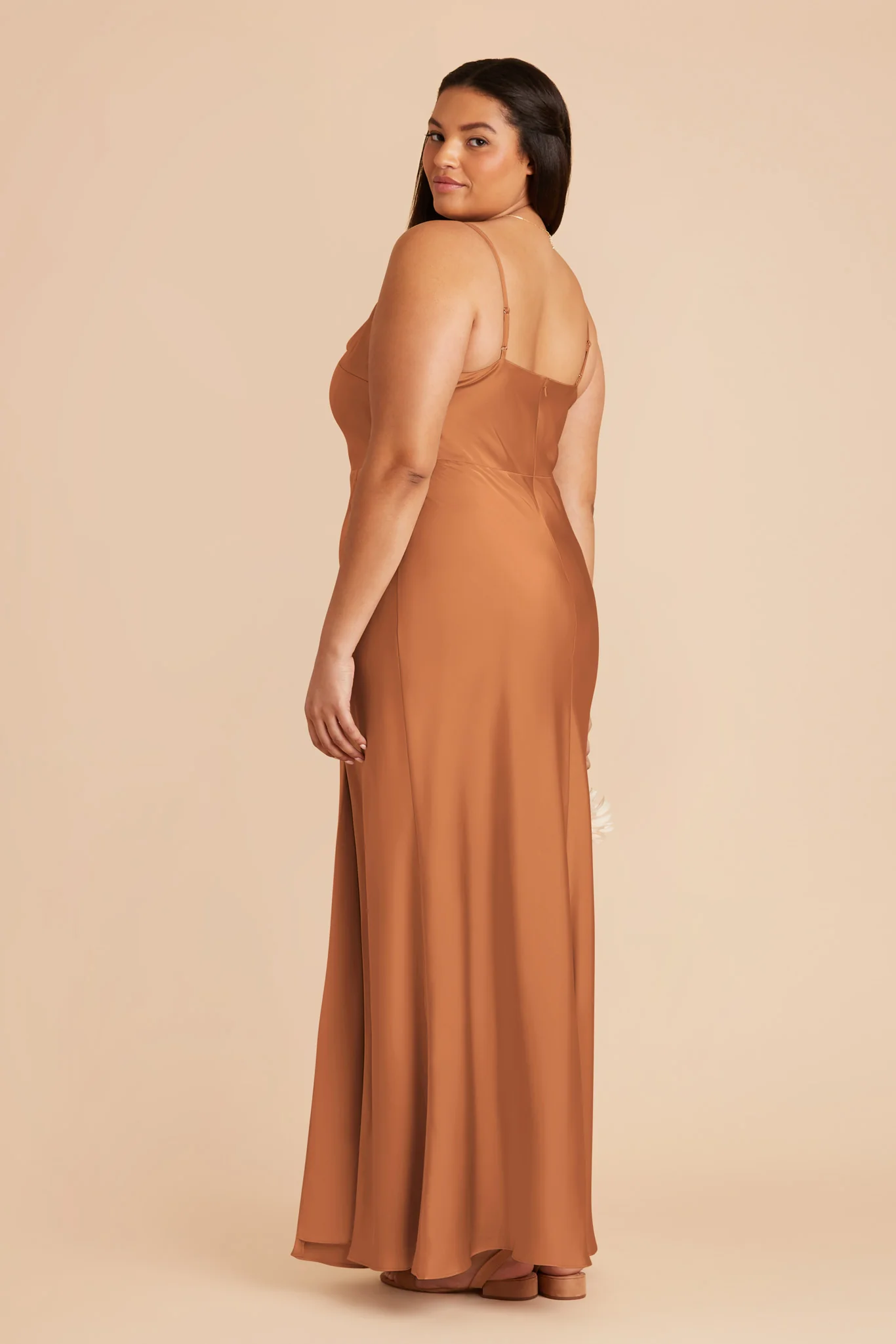 Lisa Matte Satin Dress - Rust - Image 7