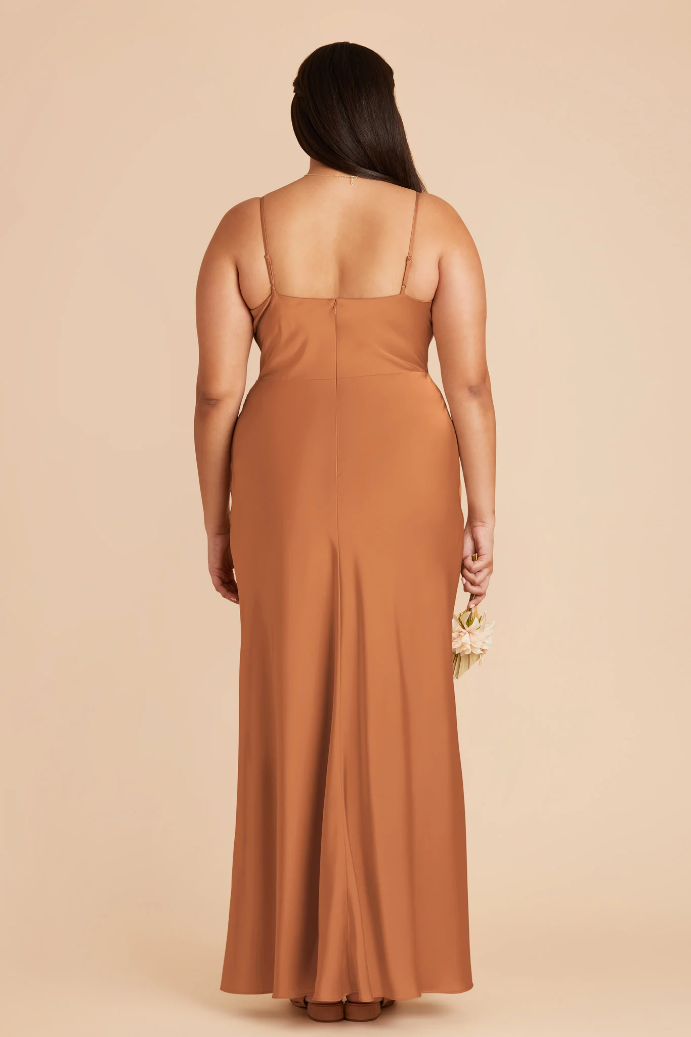 Lisa Matte Satin Dress - Rust - Image 8