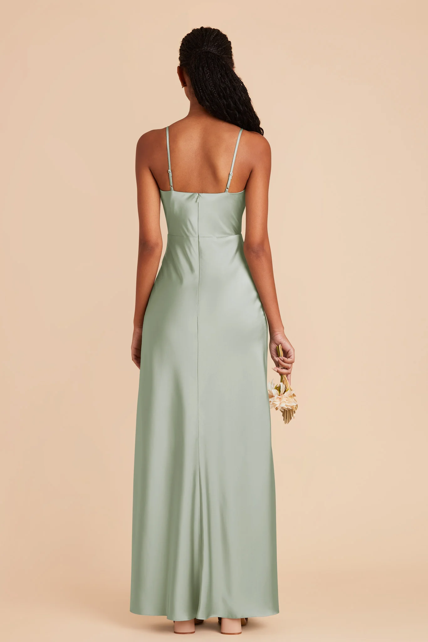 Lisa Matte Satin Dress - Sage - Image 8