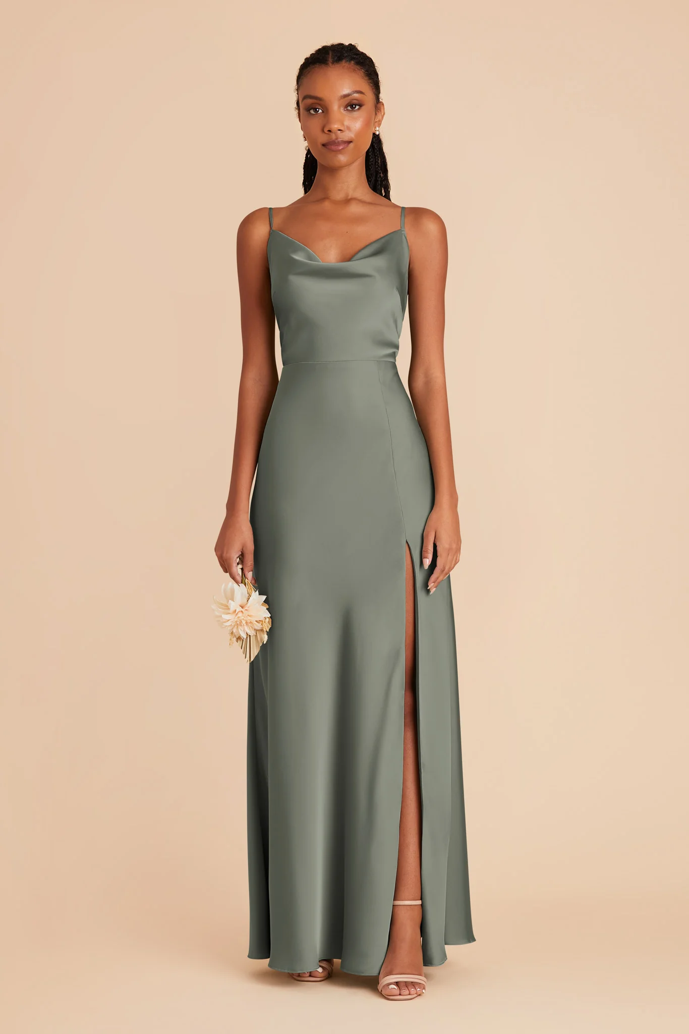 Lisa Matte Satin Dress - Sea Glass