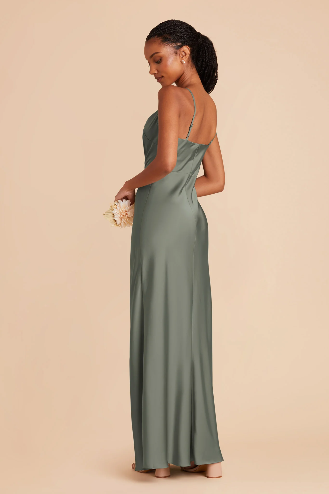 Lisa Matte Satin Dress - Sea Glass - Image 5