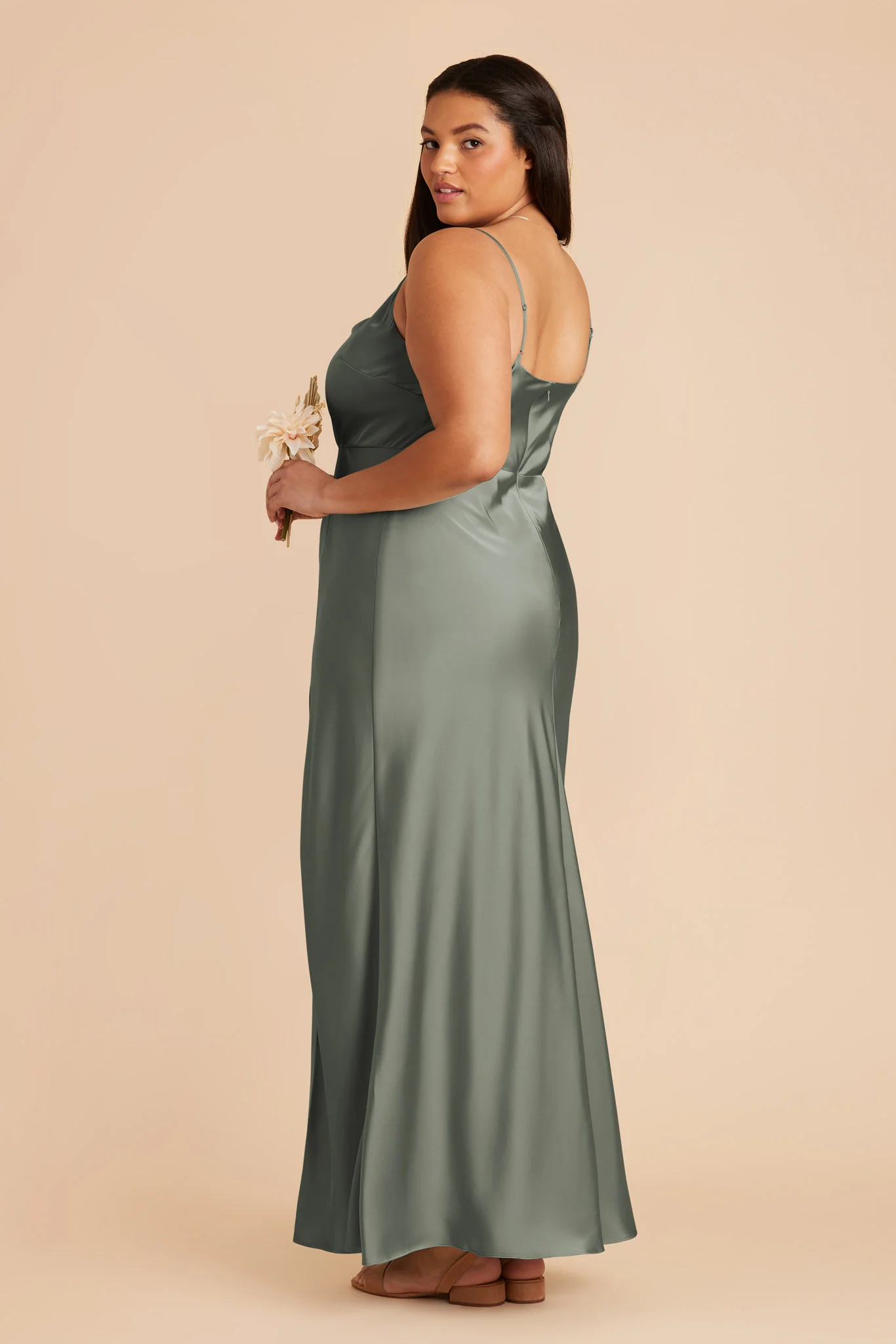 Lisa Matte Satin Dress - Sea Glass - Image 8