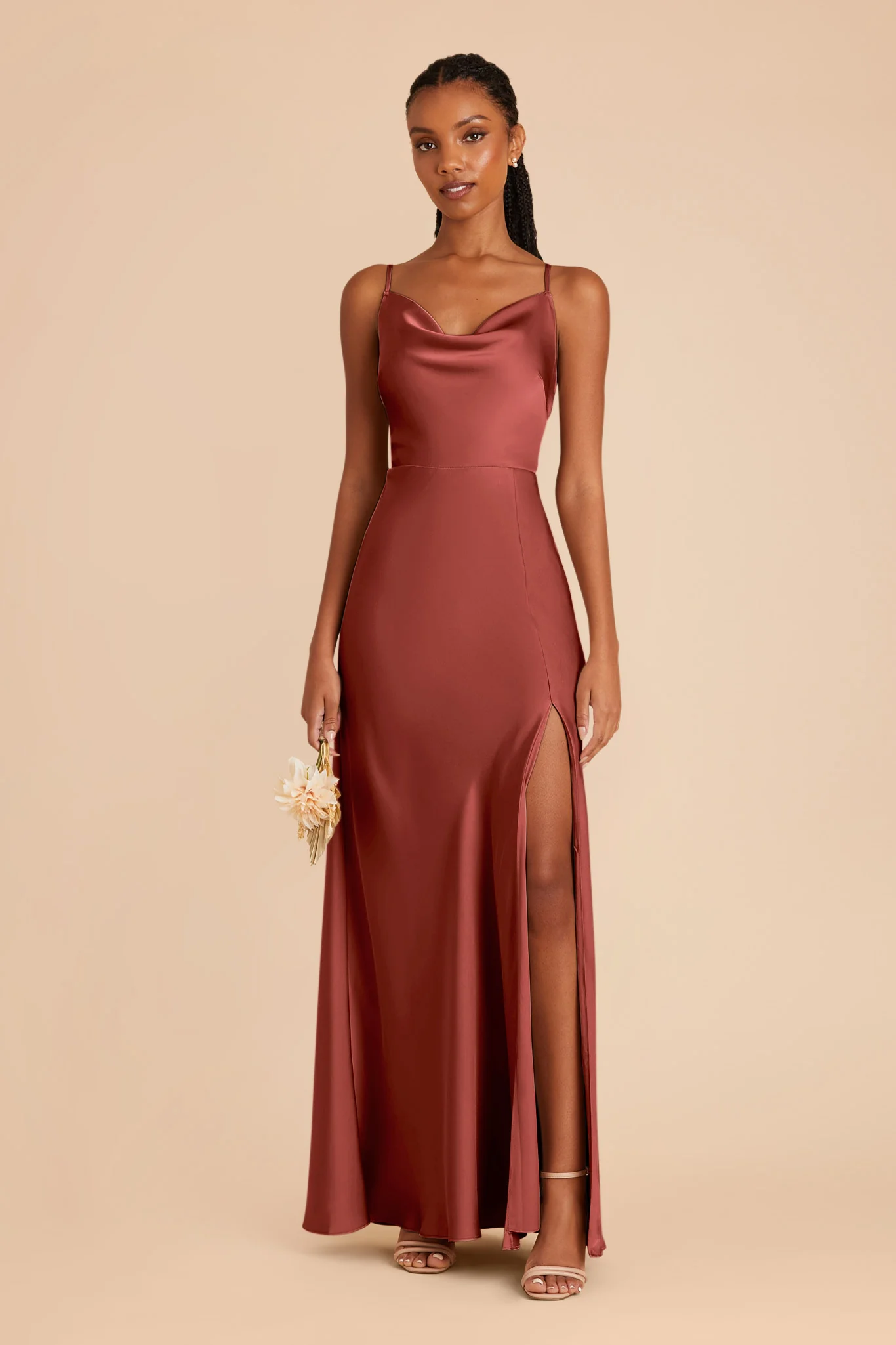 Lisa Matte Satin Dress - Spice - Image 3