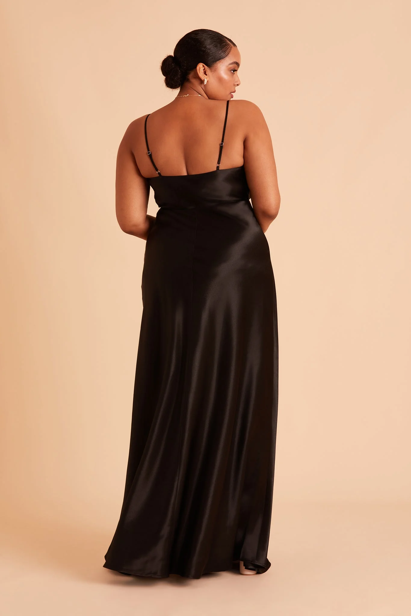 Lisa Shiny Satin Dress - Black - Image 18