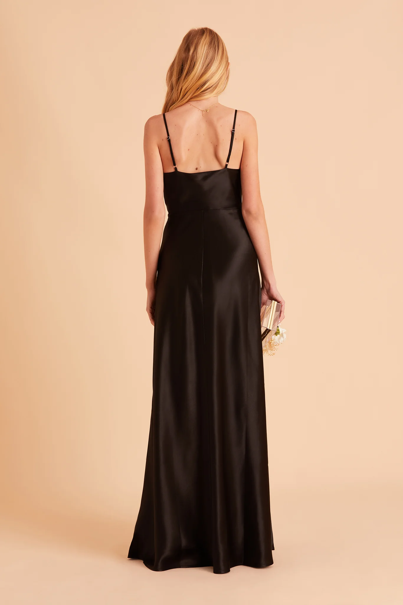 Lisa Shiny Satin Dress - Black - Image 7
