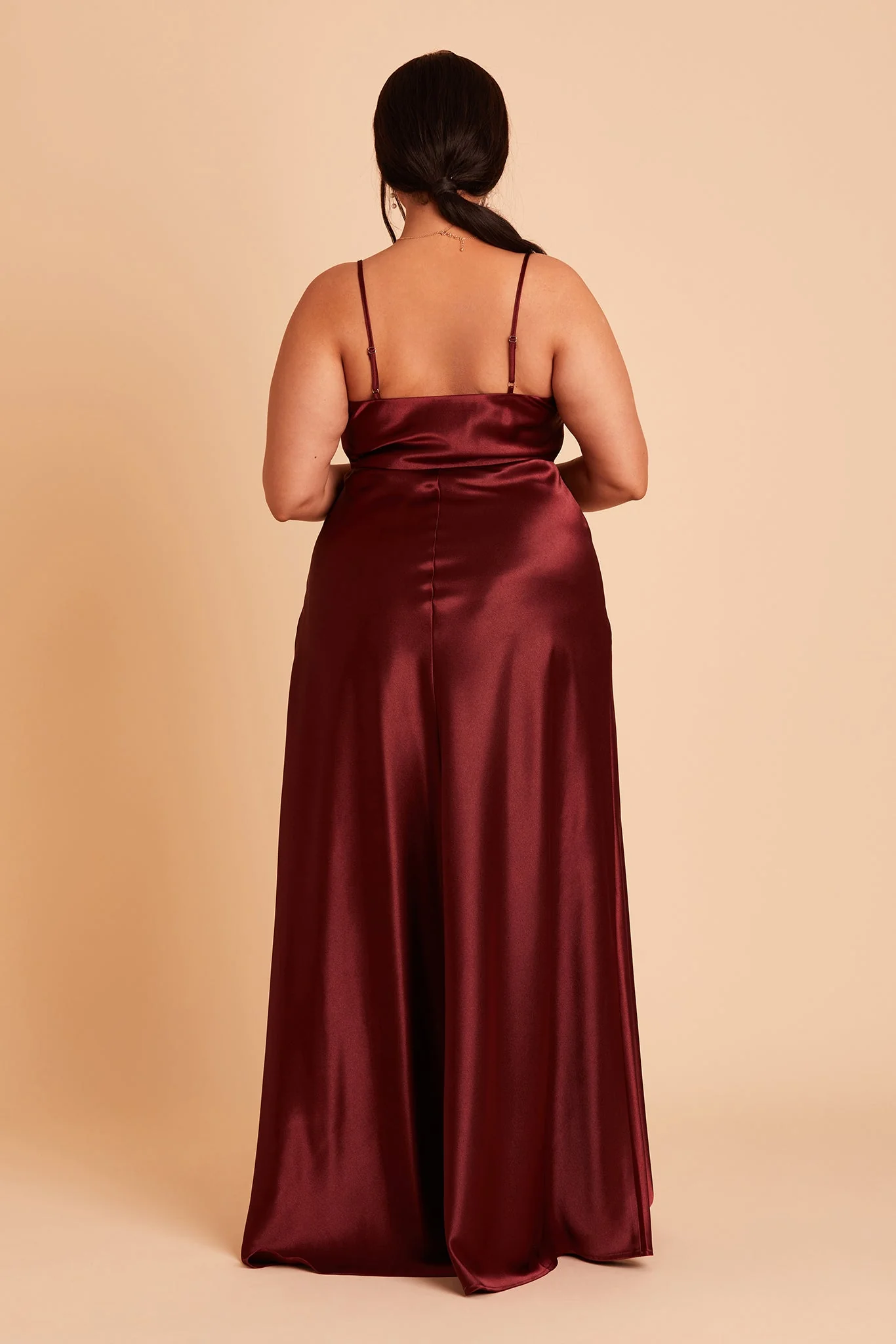 Lisa Shiny Satin Dress - Cabernet - Image 15