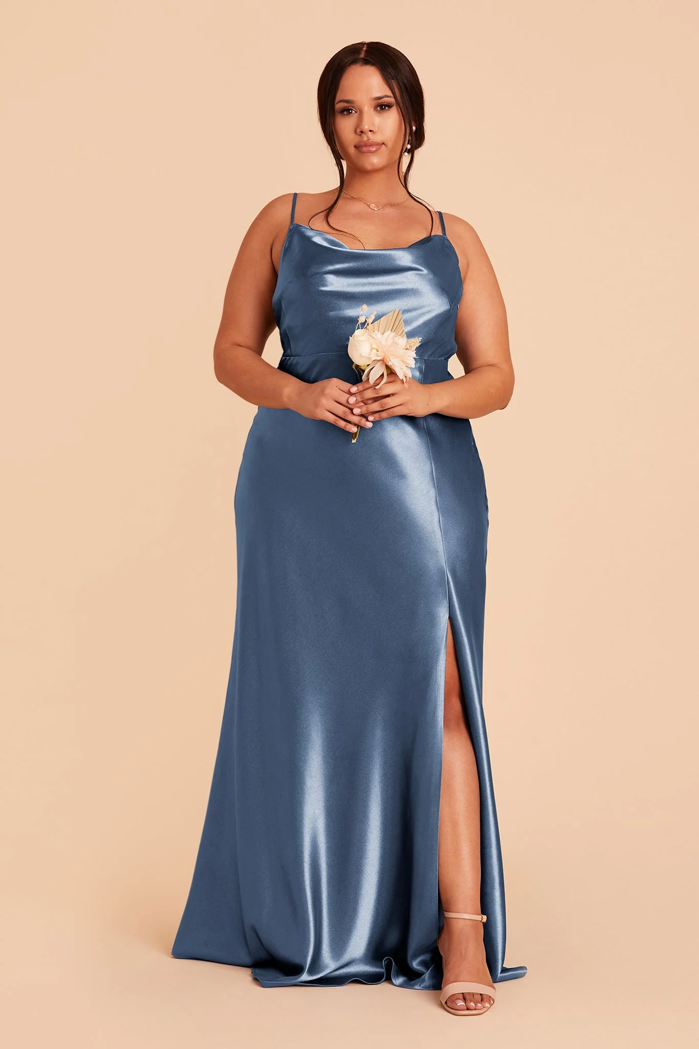 Lisa Shiny Satin Dress - Twilight - Image 10