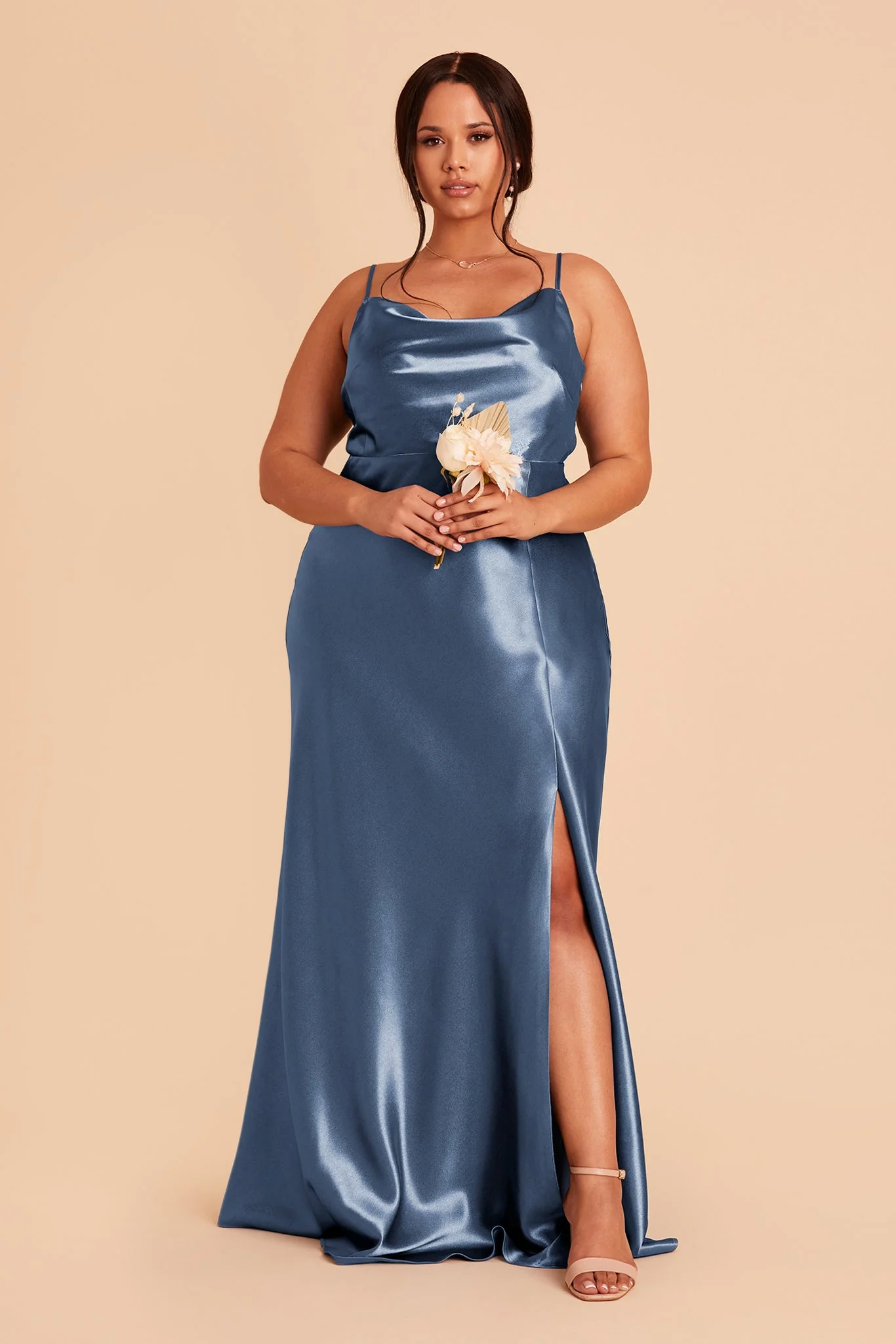 Lisa Shiny Satin Dress - Twilight - Image 11