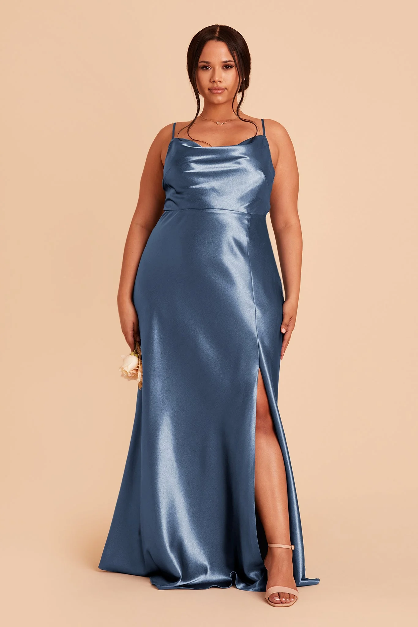 Lisa Shiny Satin Dress - Twilight - Image 12