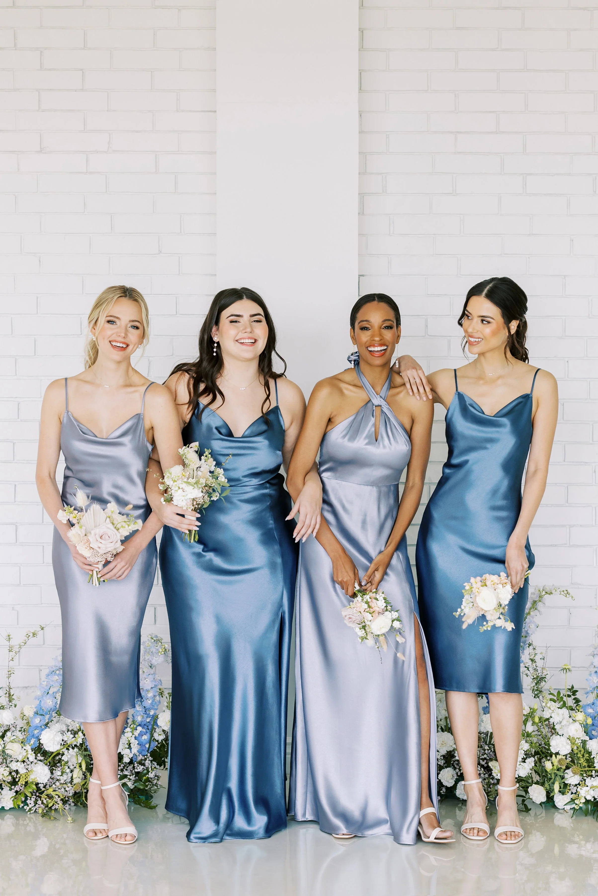 Lisa Shiny Satin Dress - Twilight - Image 2