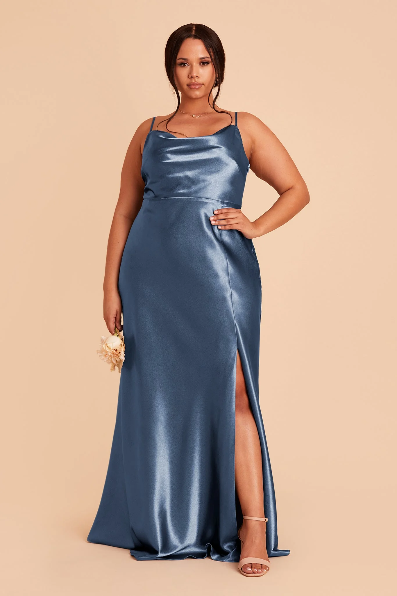 Lisa Shiny Satin Dress - Twilight - Image 3