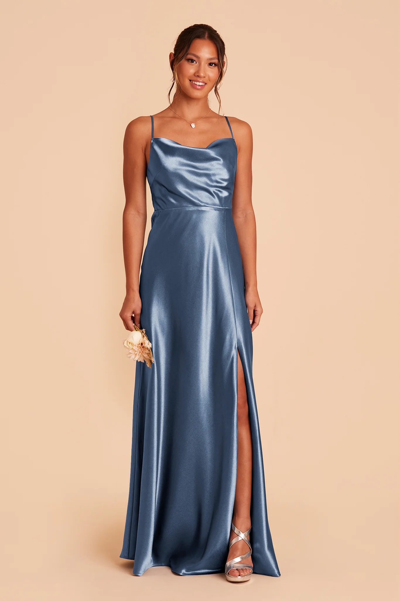 Lisa Shiny Satin Dress - Twilight - Image 4
