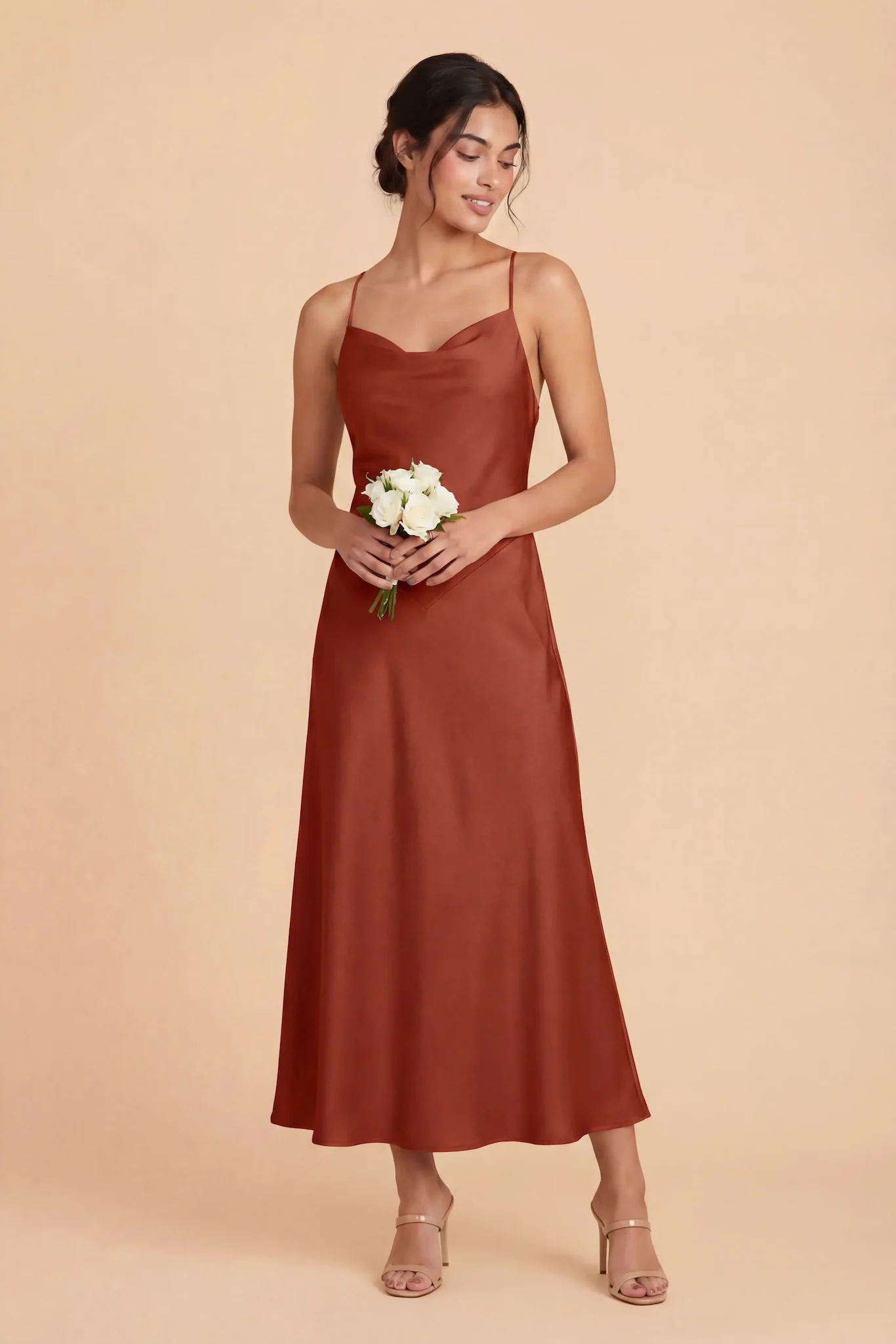 Livvy Matte Satin Dress - Auburn - Image 2