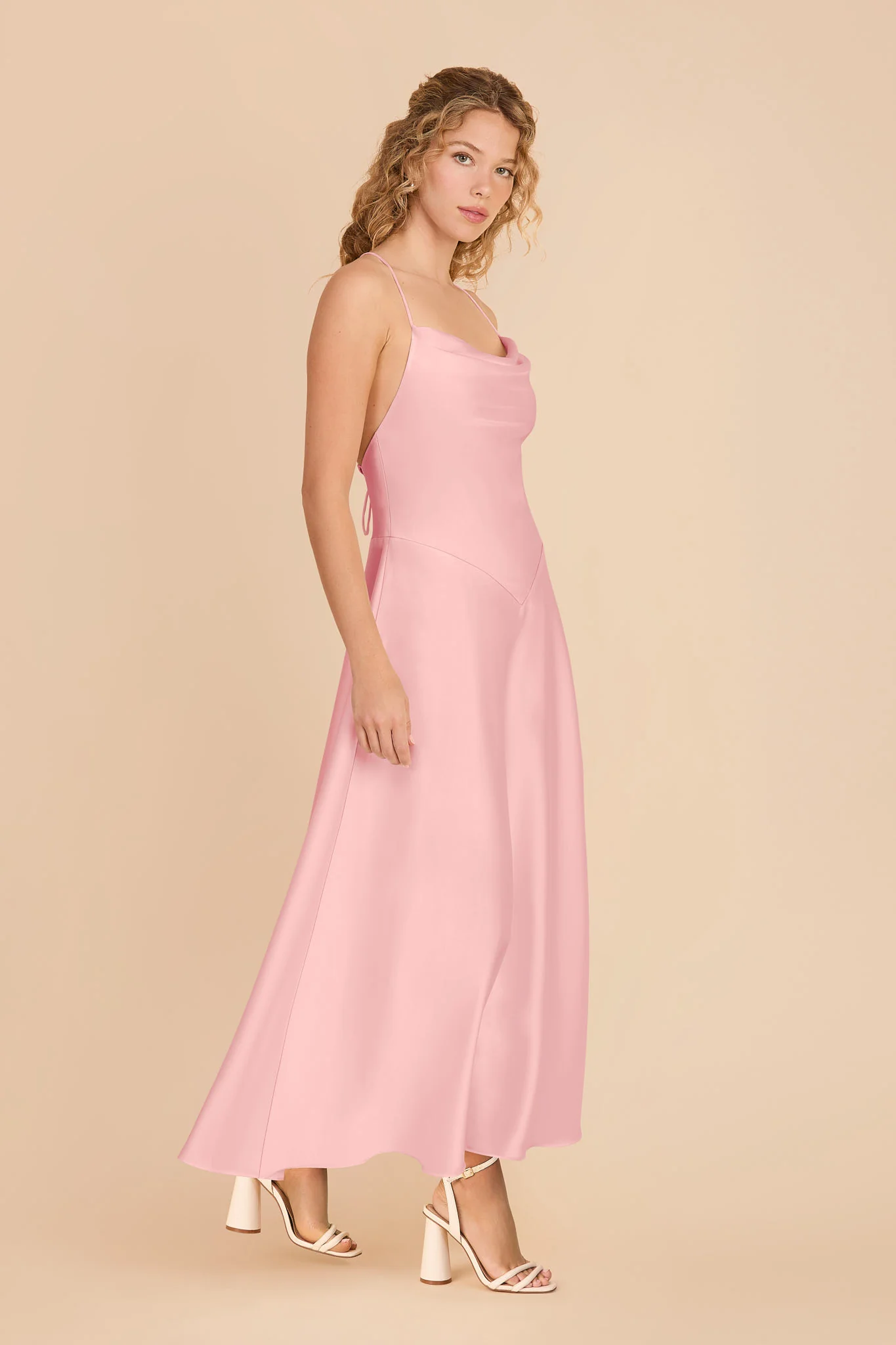 Livvy Matte Satin Dress - Bubblegum Pink - Image 2