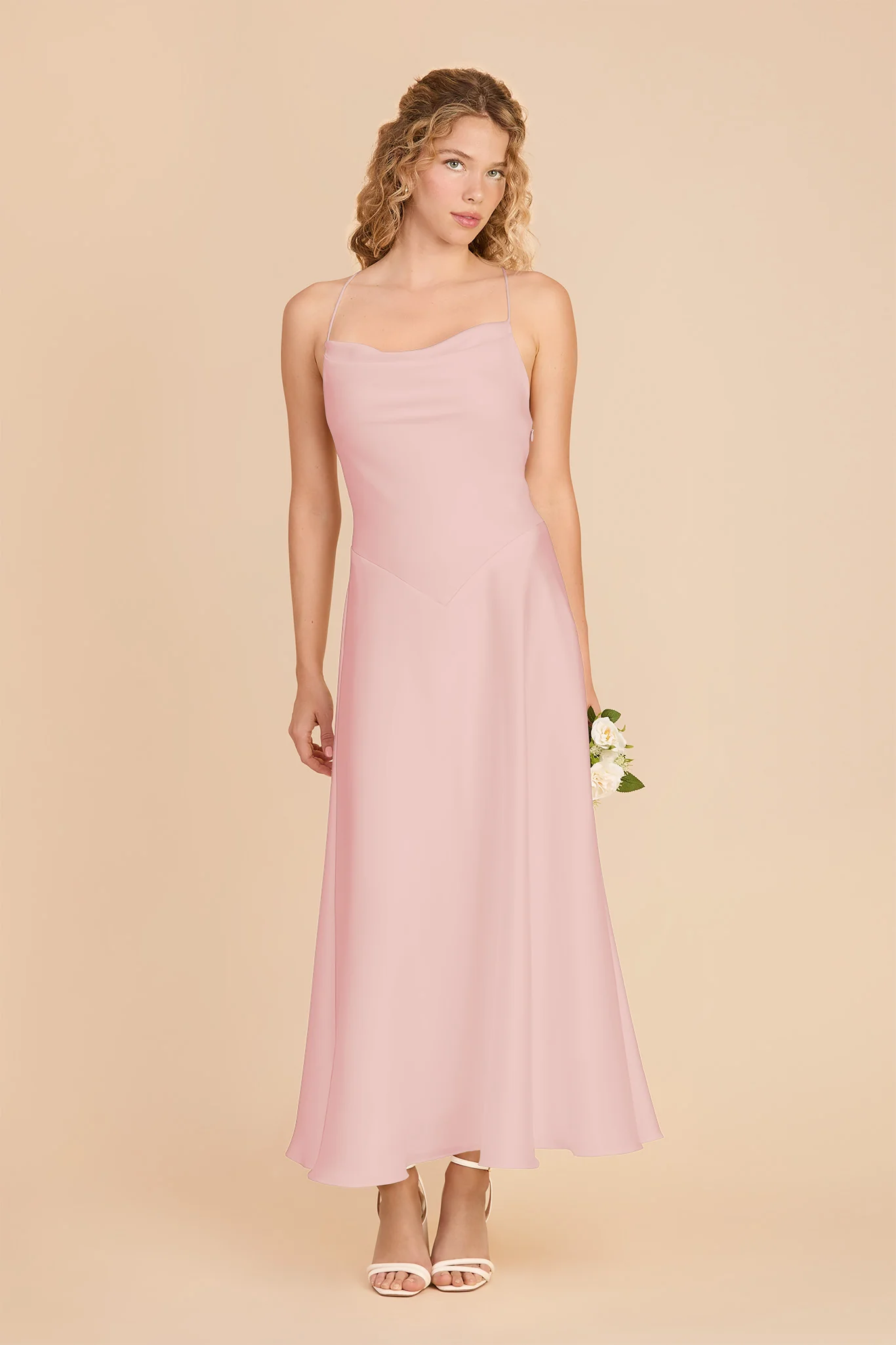 Livvy Matte Satin Dress - Fondant Pink