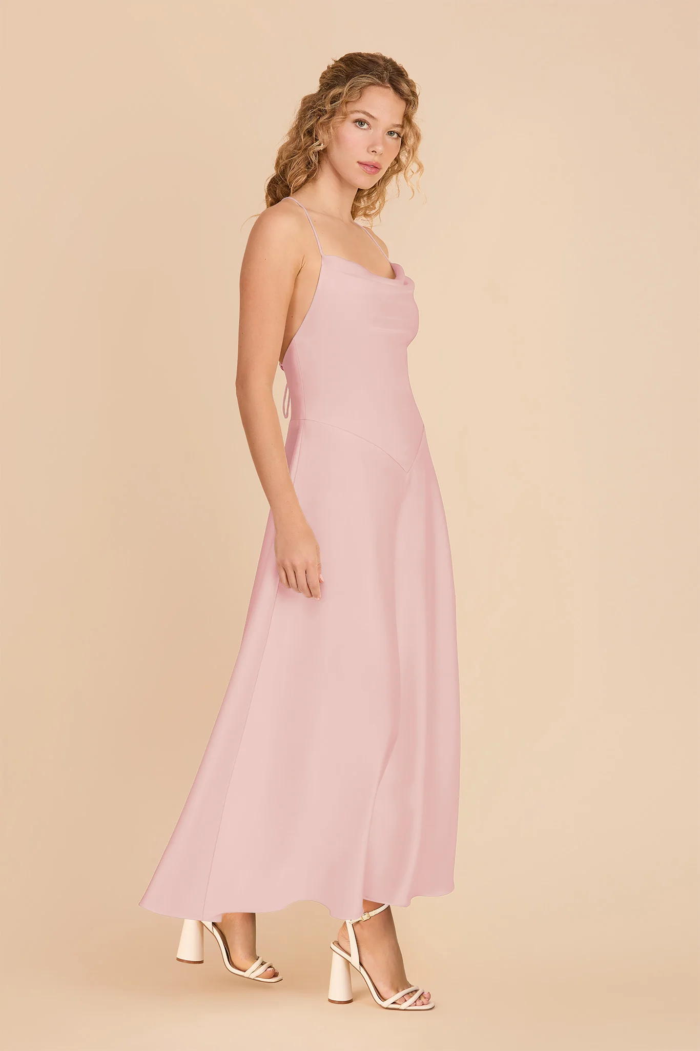 Livvy Matte Satin Dress - Fondant Pink - Image 2