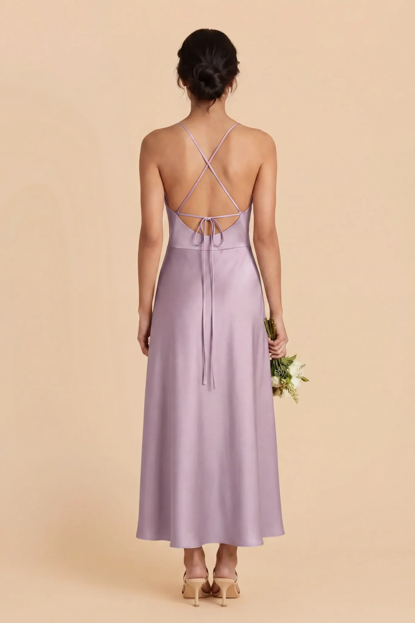 Livvy Matte Satin Dress - Lavender - Image 4