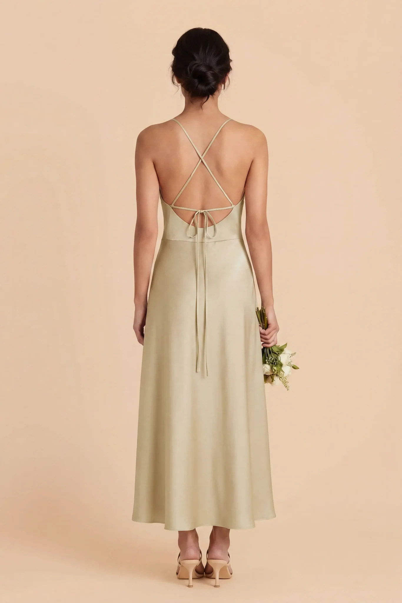 Livvy Matte Satin Dress - Prosecco - Image 4