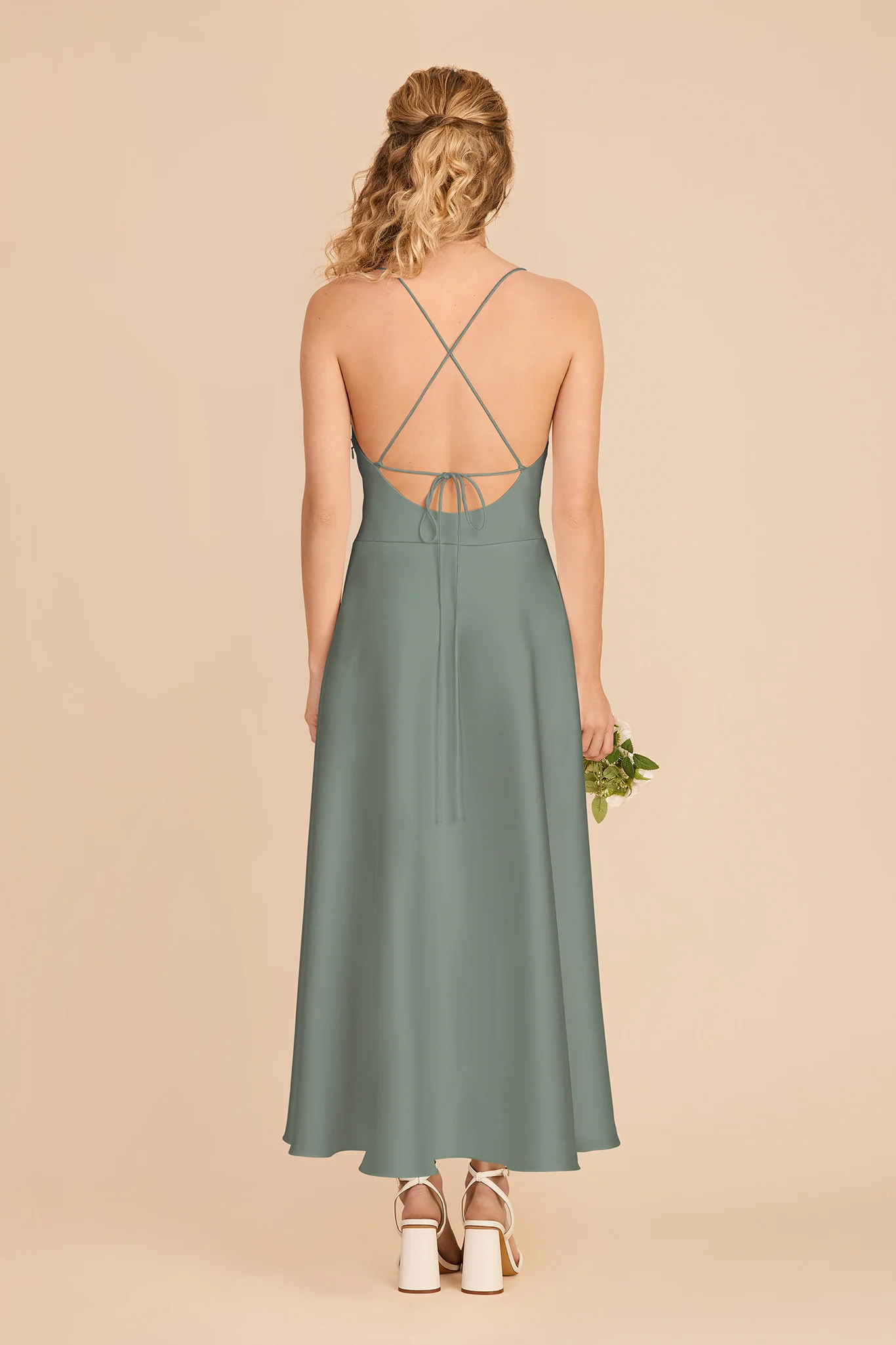 Livvy Matte Satin Dress - Sea Glass - Image 4