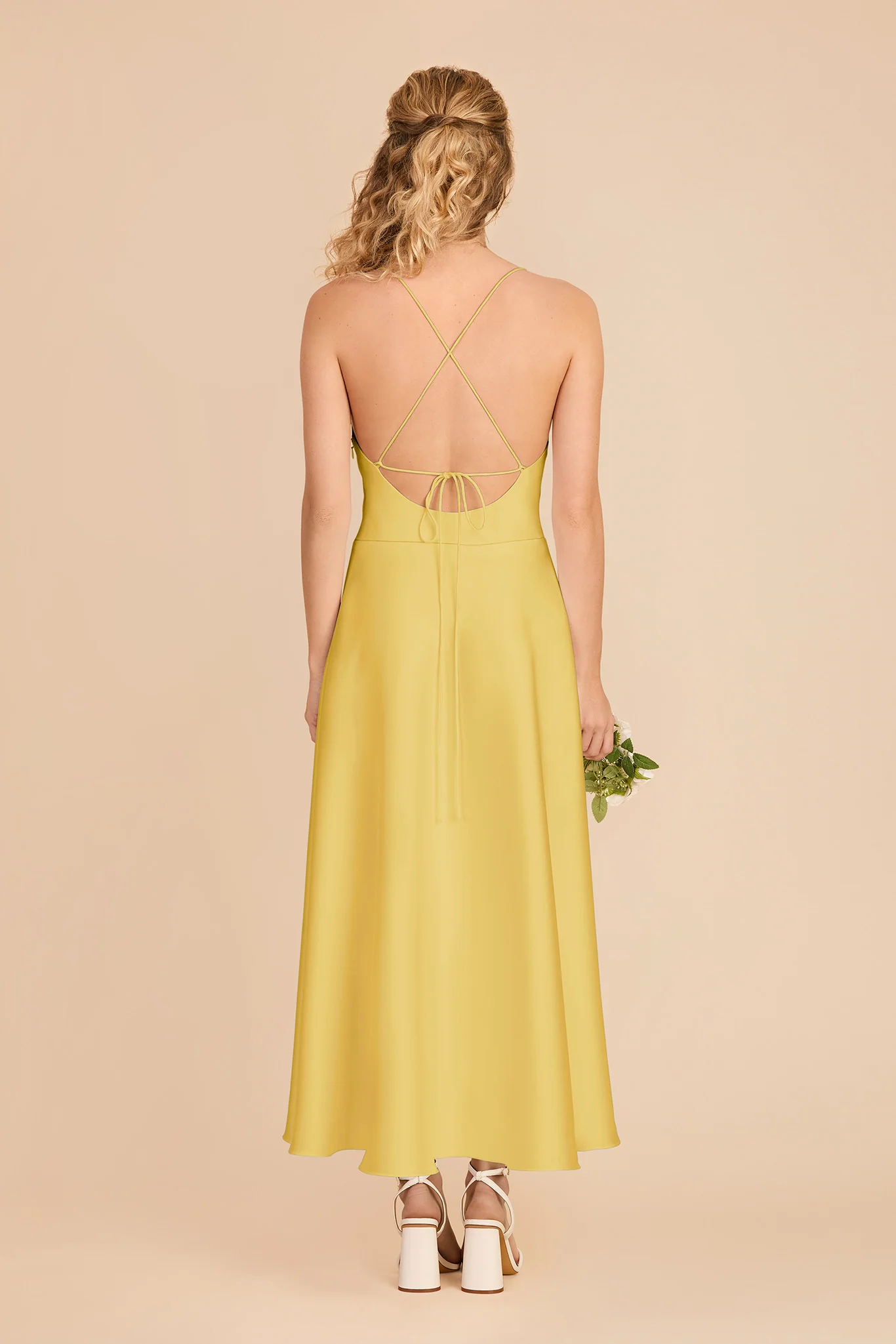 Livvy Matte Satin Dress - Sunflower Yellow - Image 4