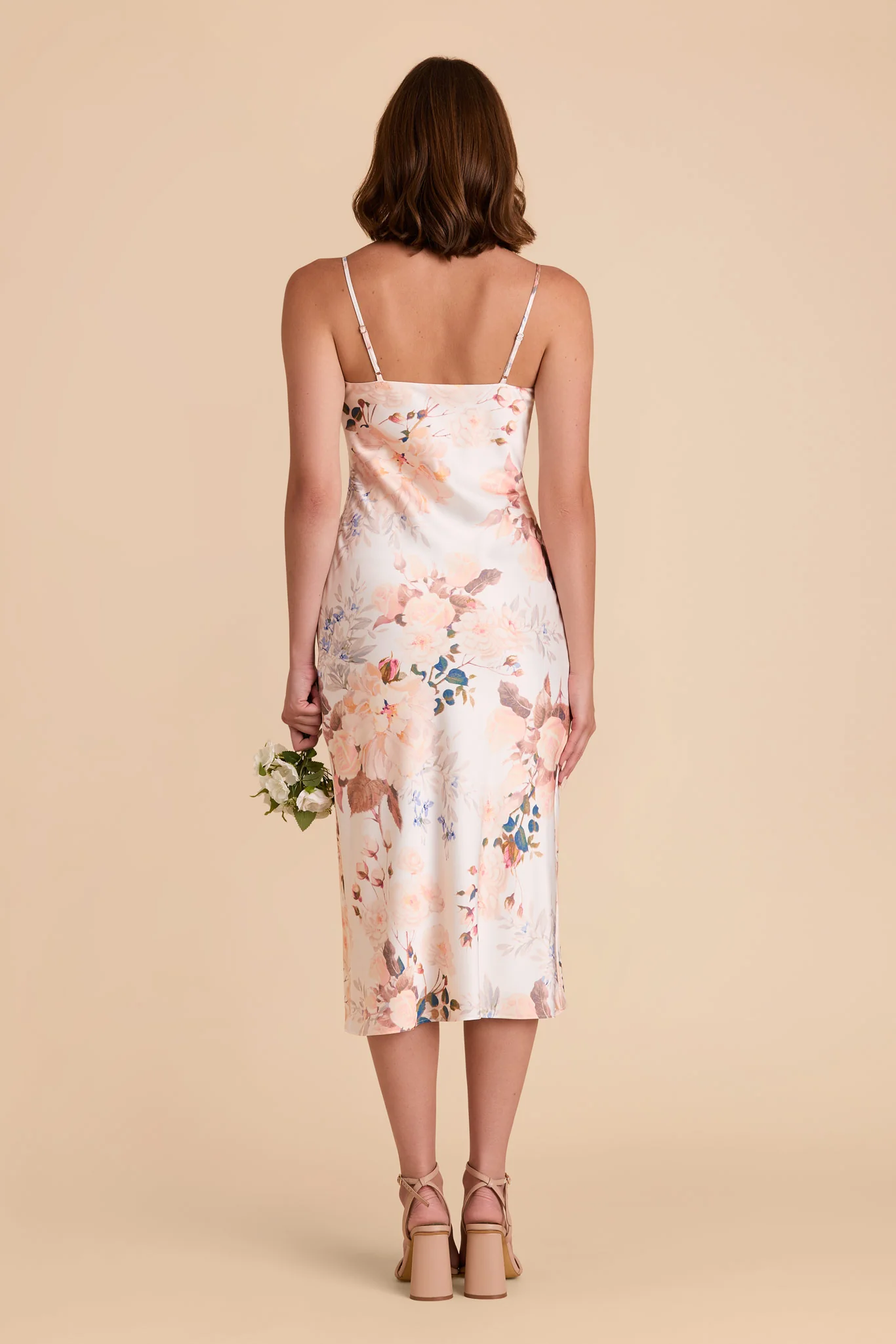 Liza Matte Satin Dress - Champagne Cascadia Bouquet - Image 4