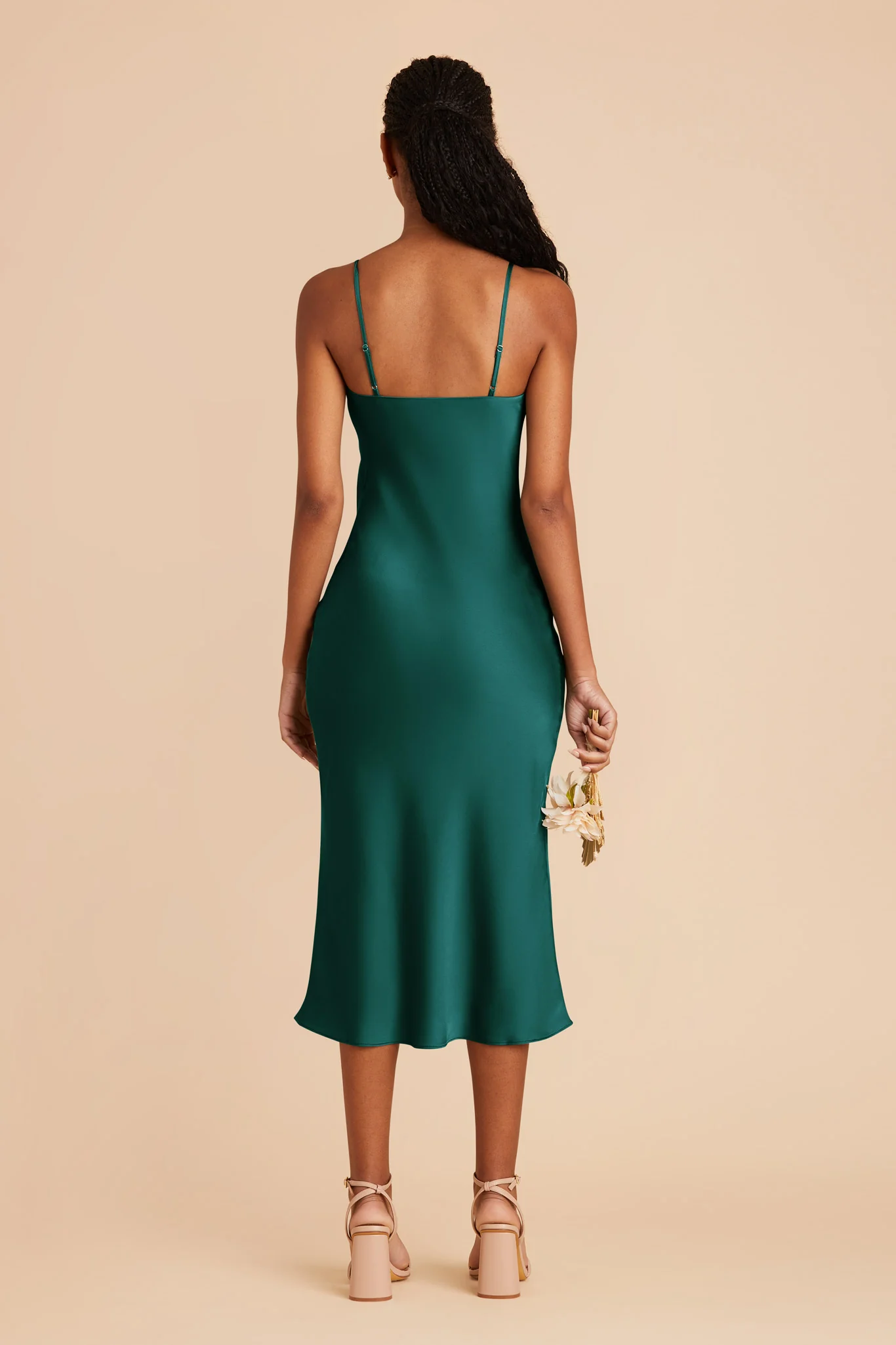 Liza Matte Satin Dress - Emerald - Image 5