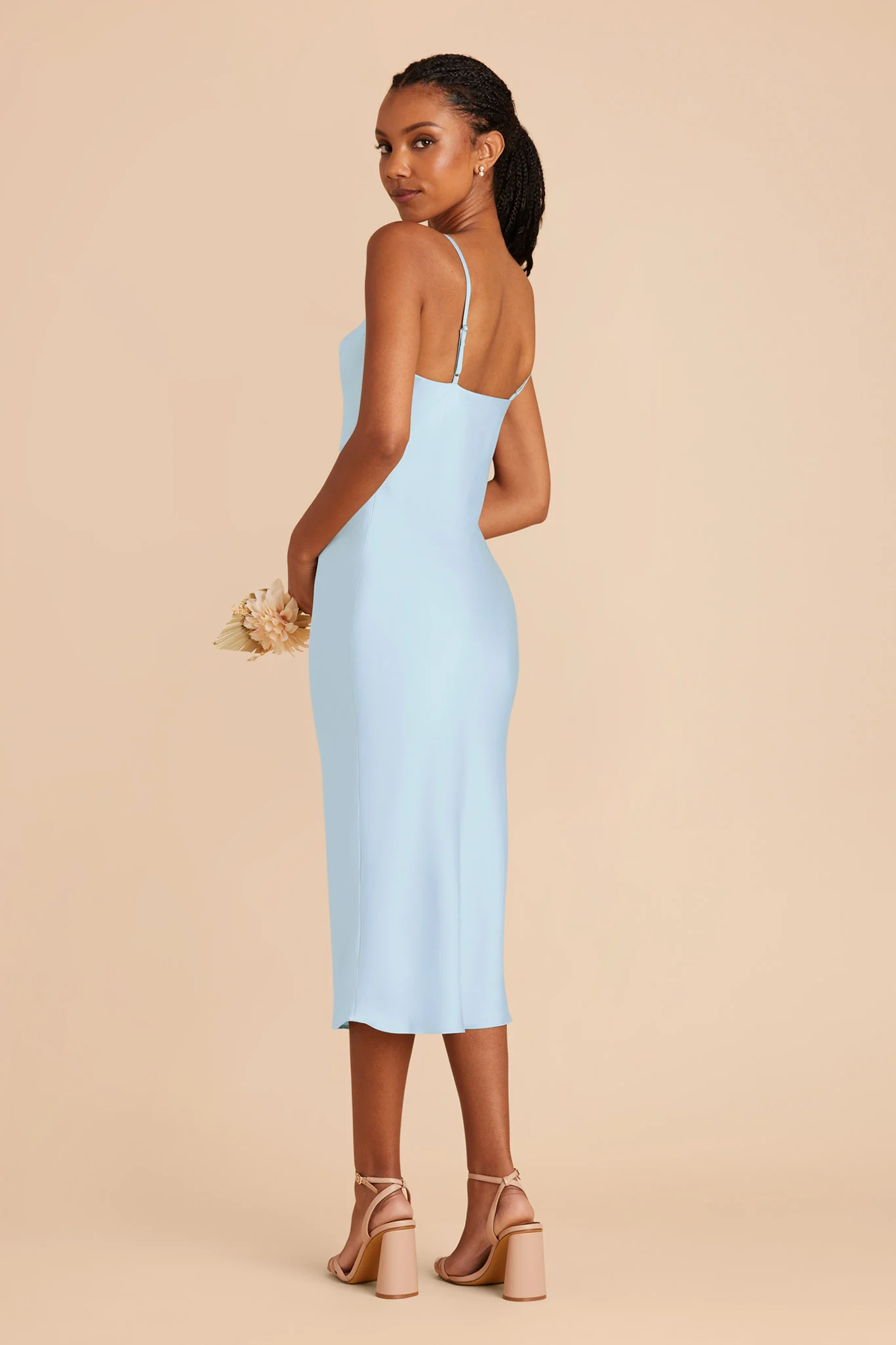 Liza Matte Satin Dress - Mist Blue - Image 5