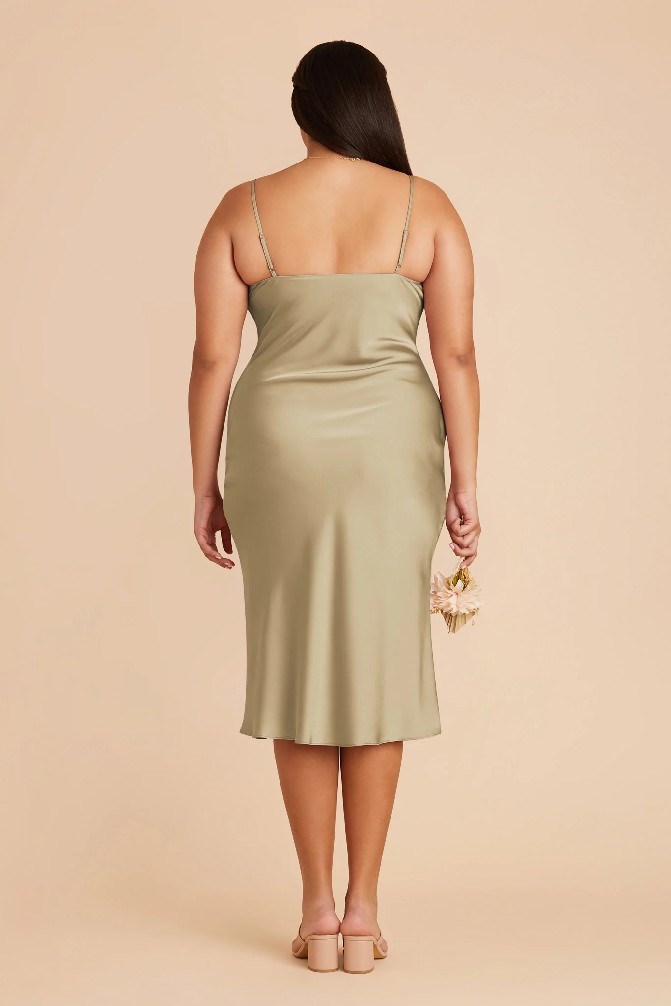Liza Matte Satin Dress - Moss Green - Image 8
